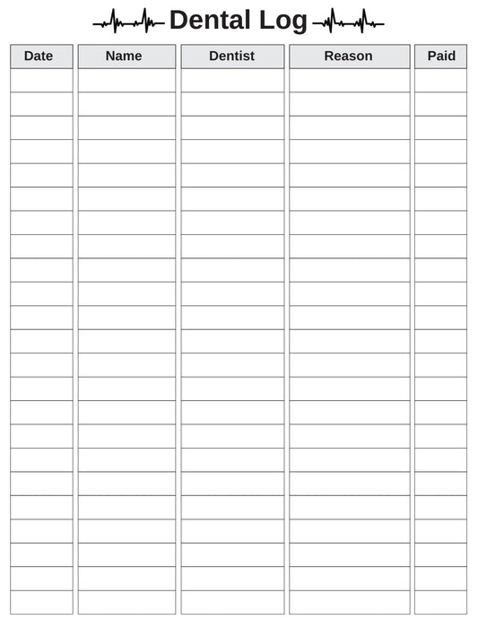Dental Log Sheet