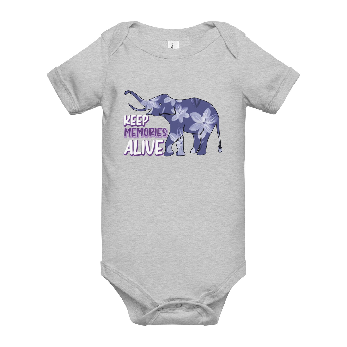 Alzheimer's Awareness Quality Cotton Bella Canvas Baby Onesie