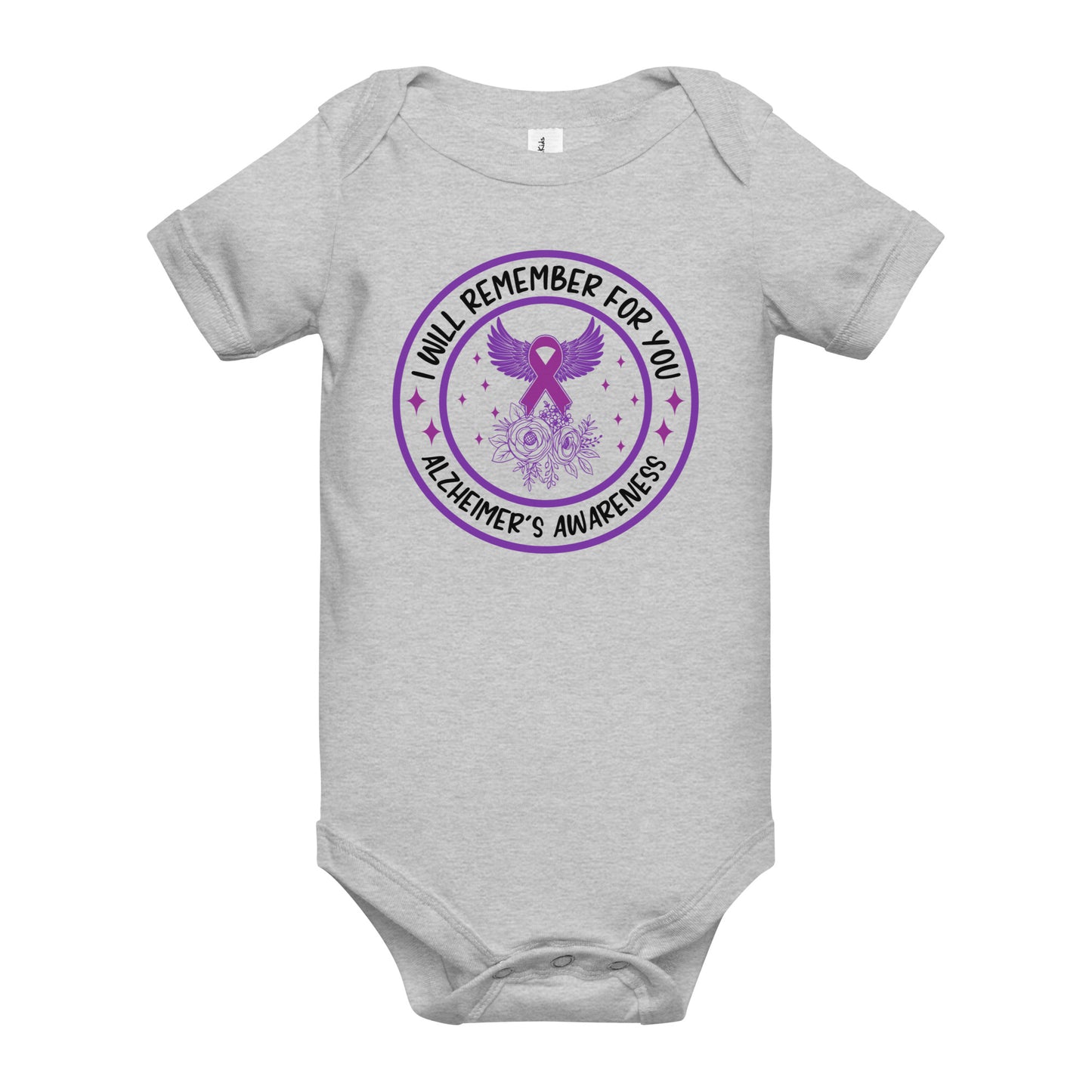 Alzheimer's Awareness Quality Cotton Bella Canvas Baby Onesie