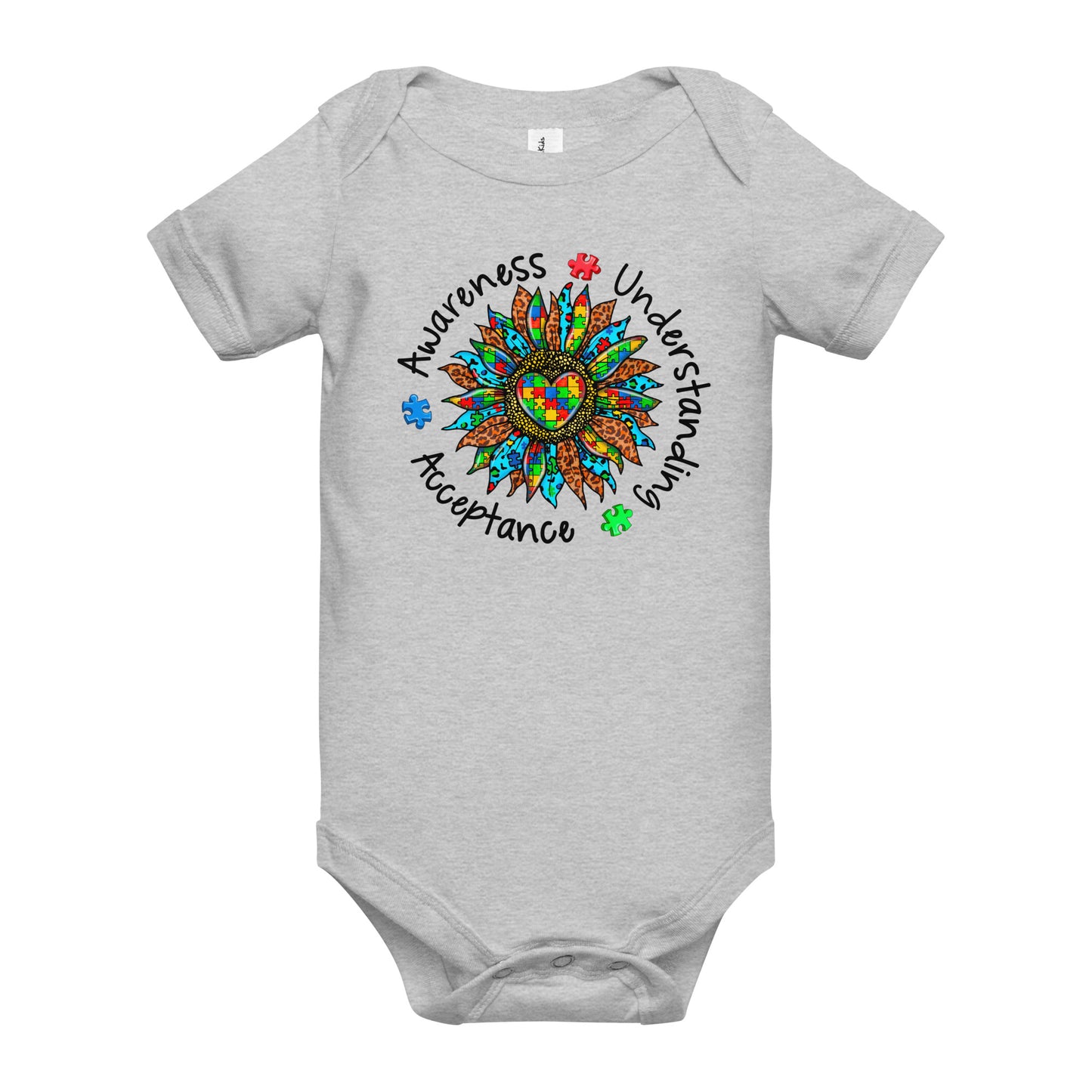 Autism Acceptance Together Quality Cotton Bella Canvas Baby Onesie