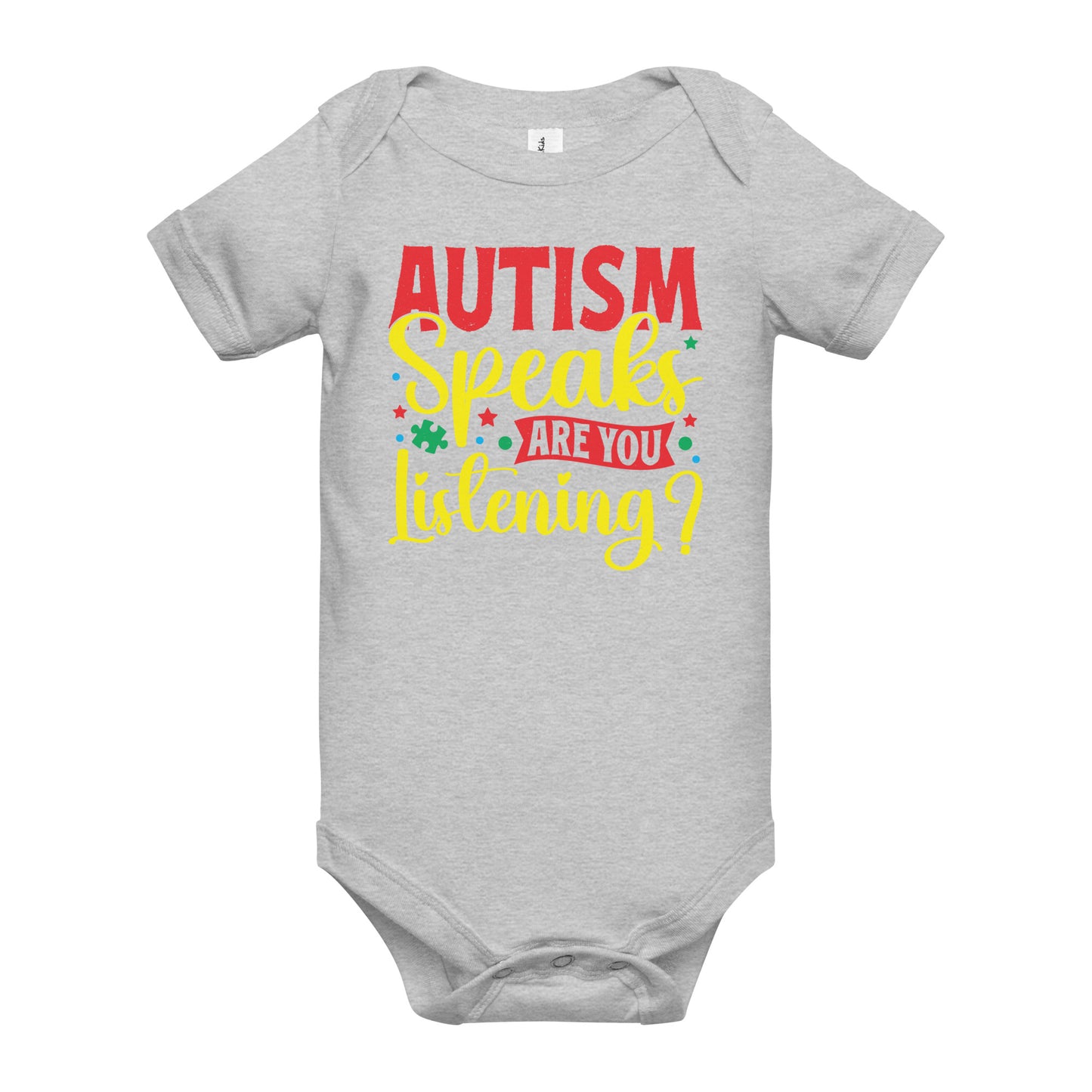 Autism Acceptance Together Quality Cotton Bella Canvas Baby Onesie