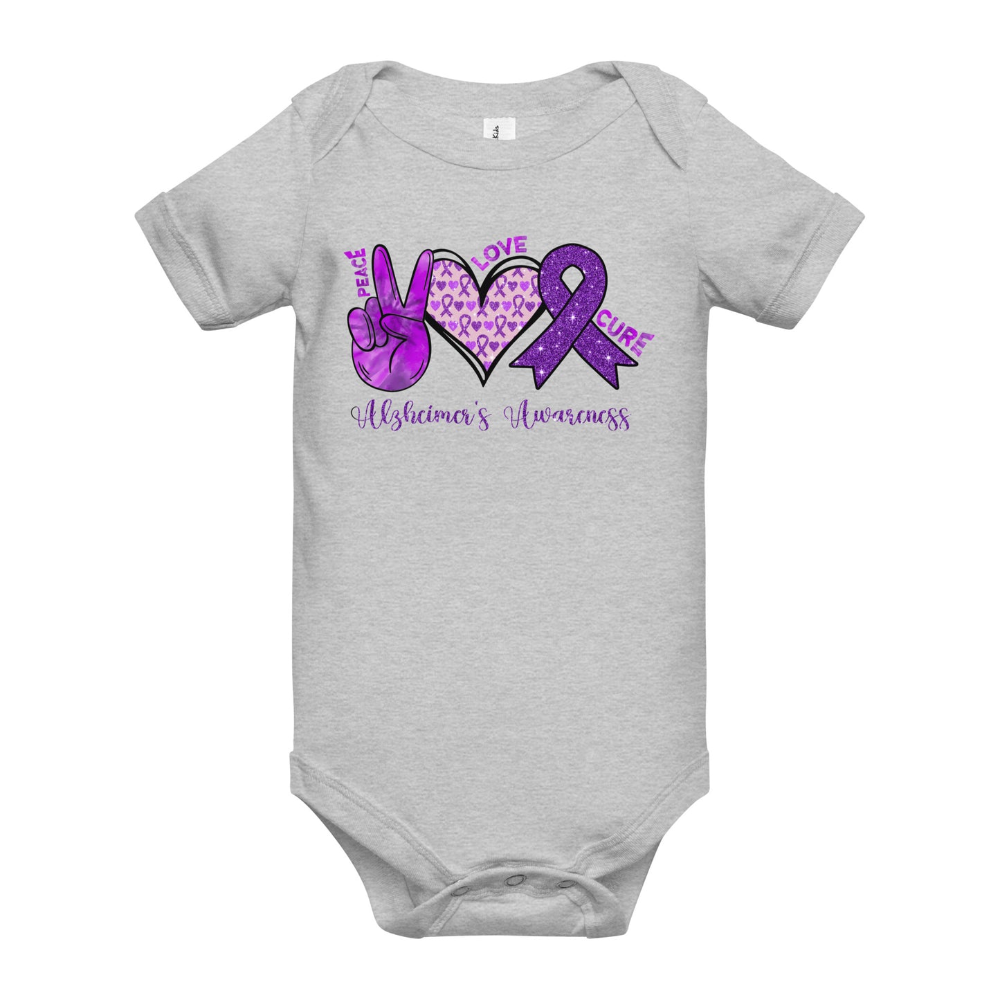 Alzheimer's Awareness Quality Cotton Bella Canvas Baby Onesie