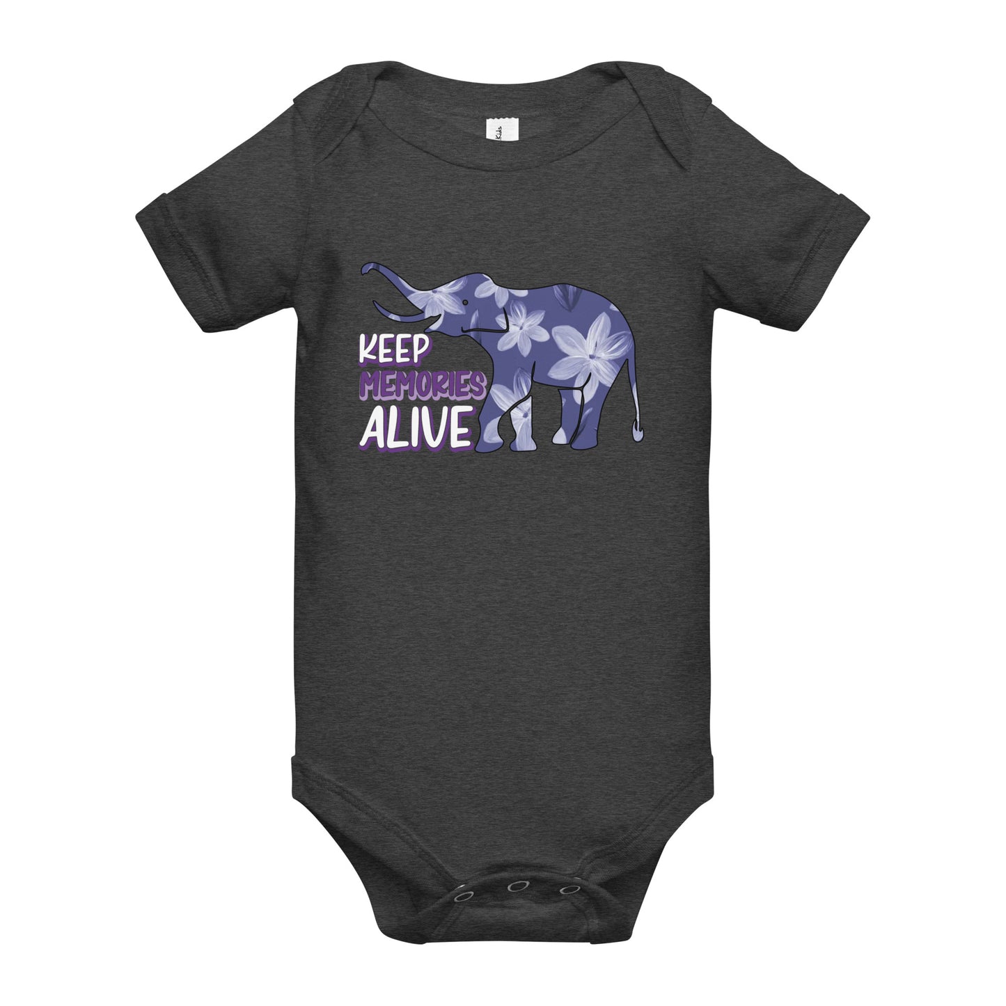 Alzheimer's Awareness Quality Cotton Bella Canvas Baby Onesie