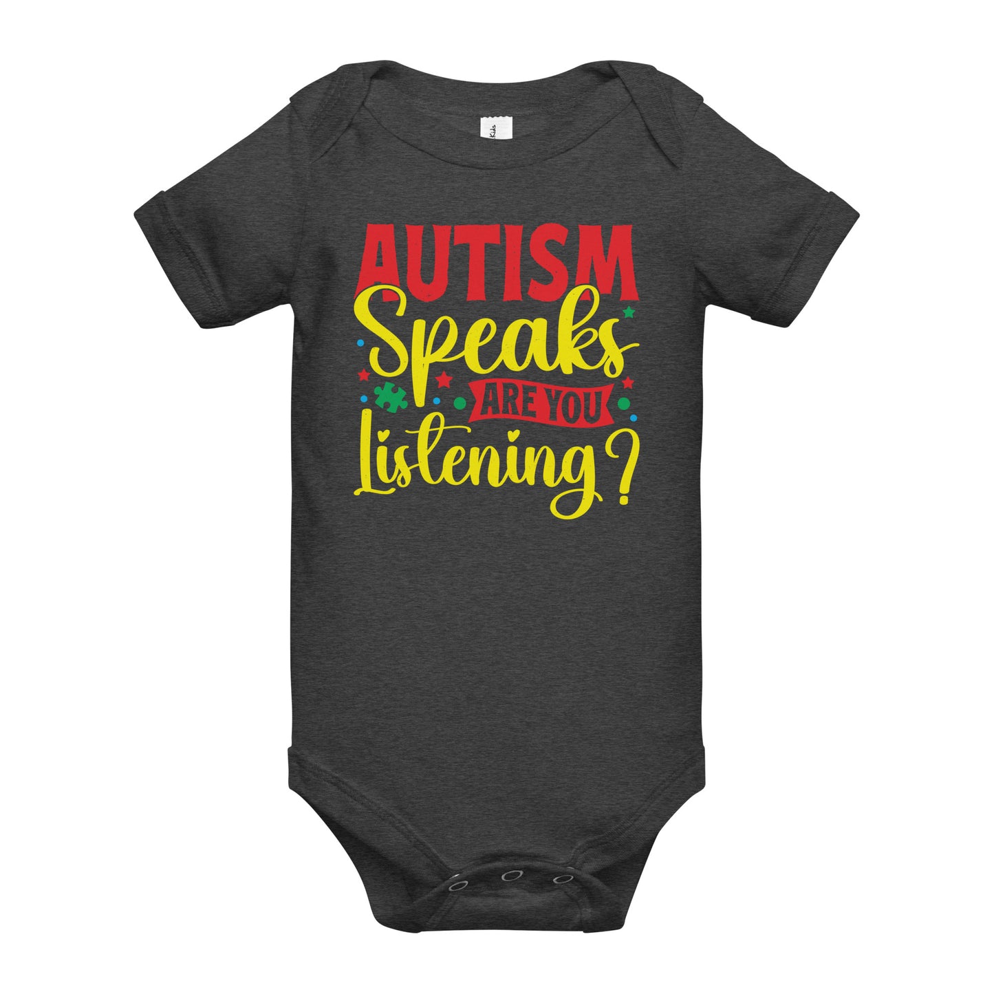 Autism Acceptance Together Quality Cotton Bella Canvas Baby Onesie