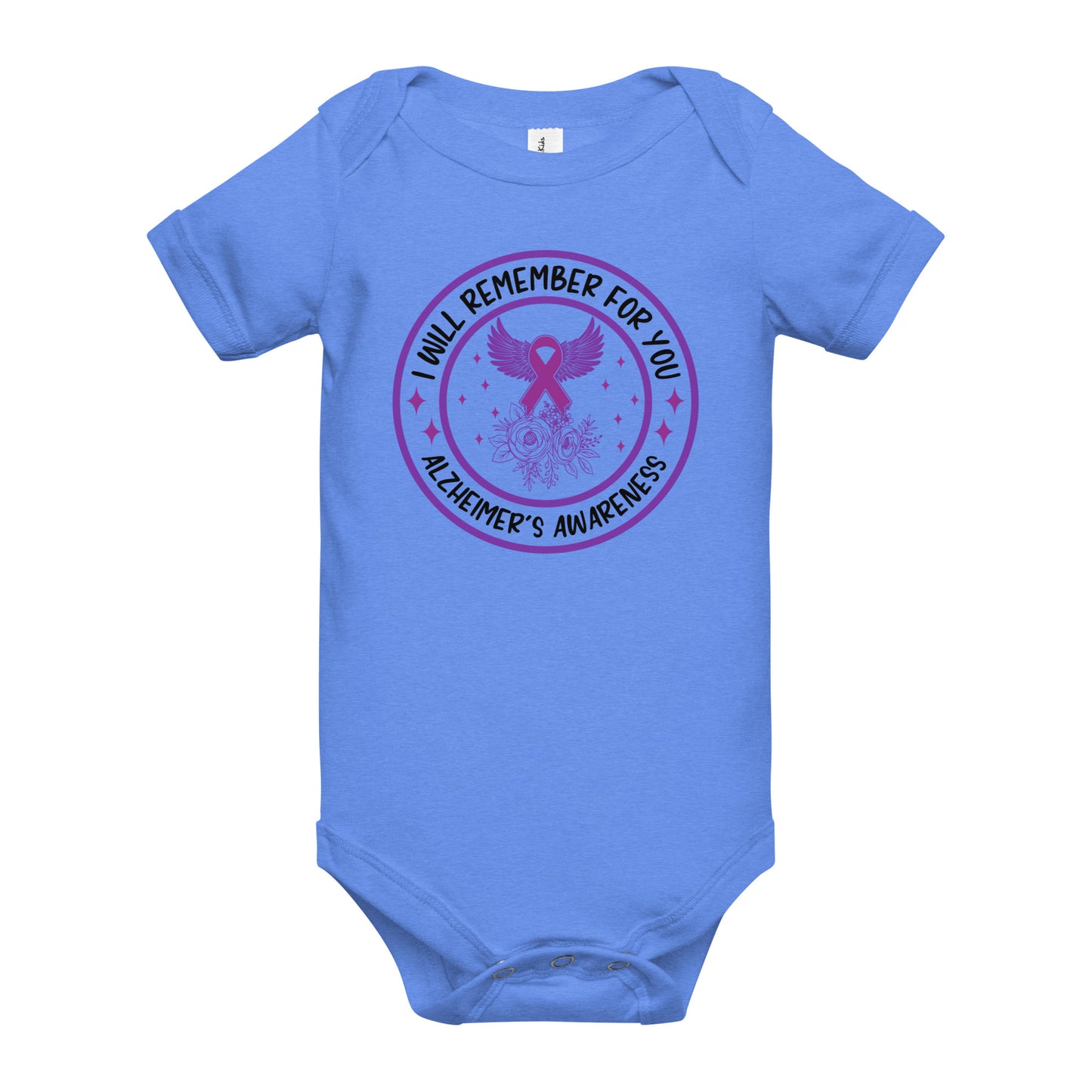 Alzheimer's Awareness Quality Cotton Bella Canvas Baby Onesie