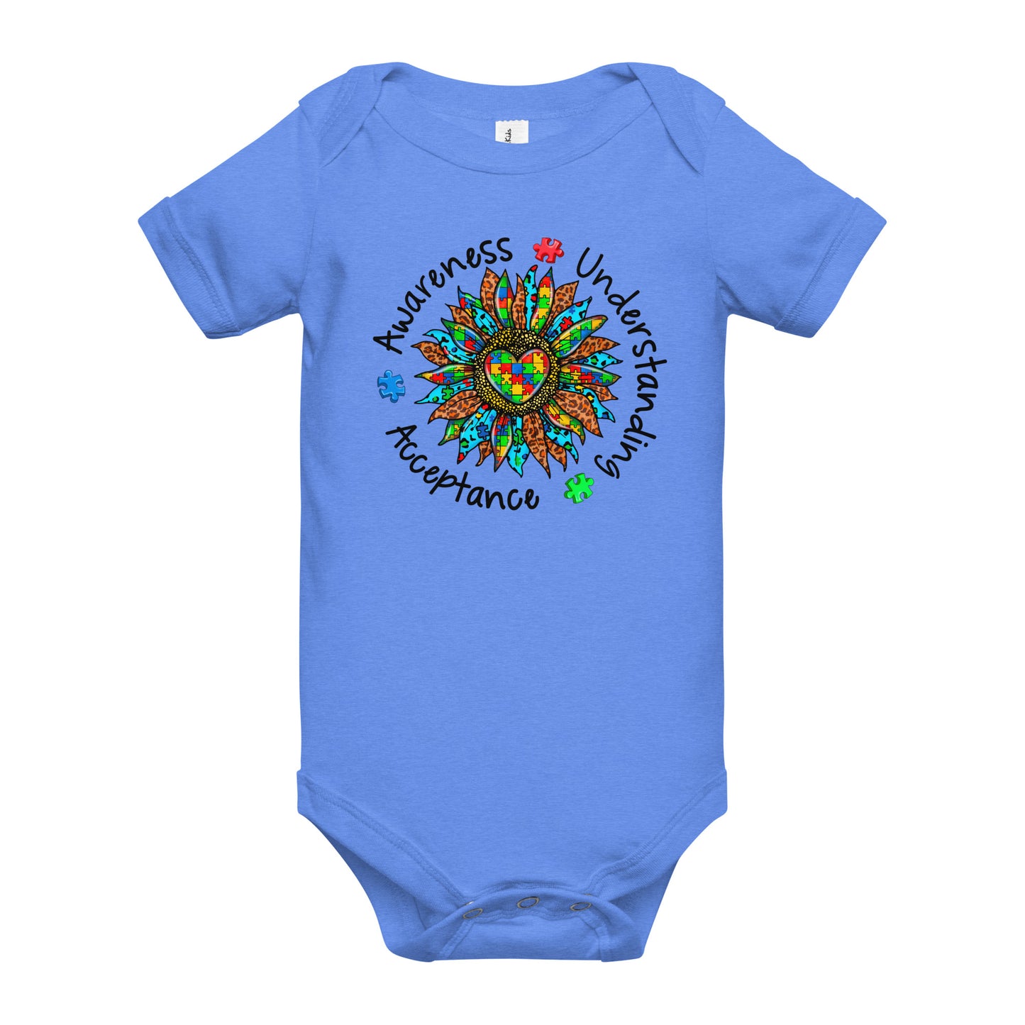 Autism Acceptance Together Quality Cotton Bella Canvas Baby Onesie