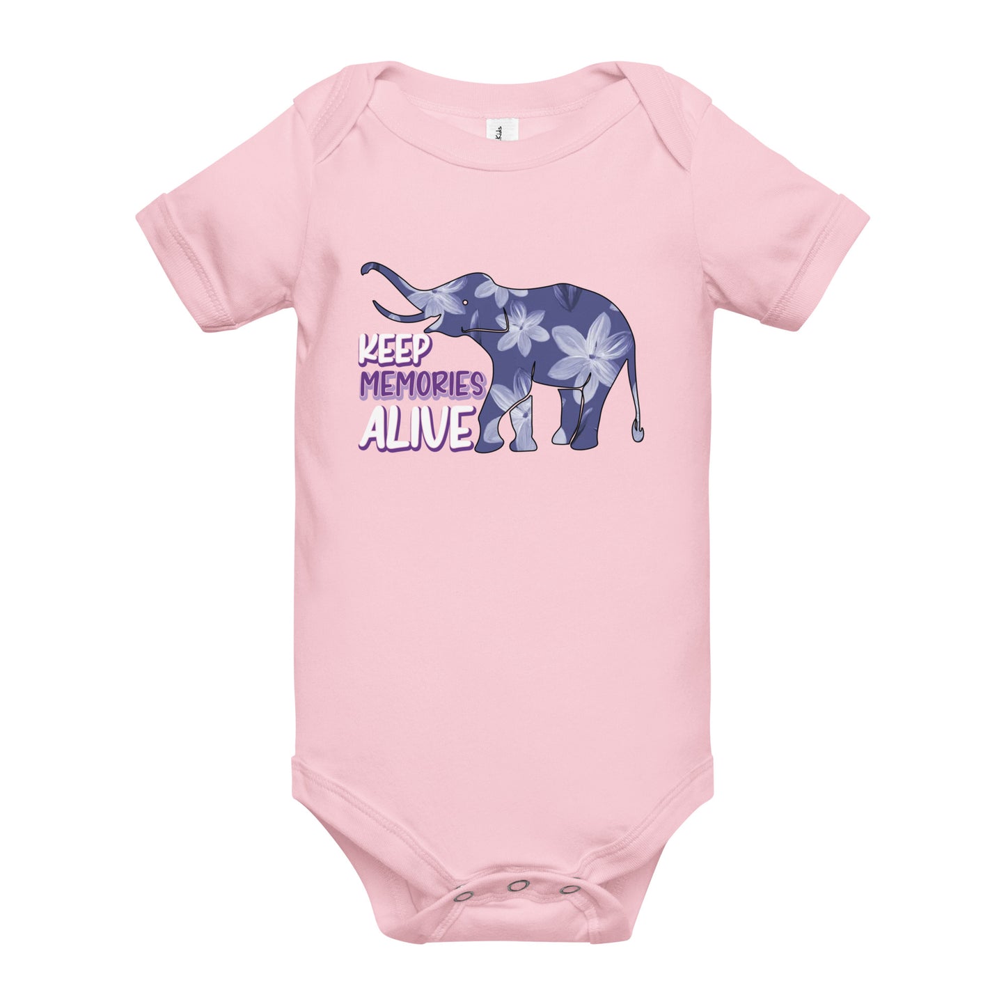 Alzheimer's Awareness Quality Cotton Bella Canvas Baby Onesie