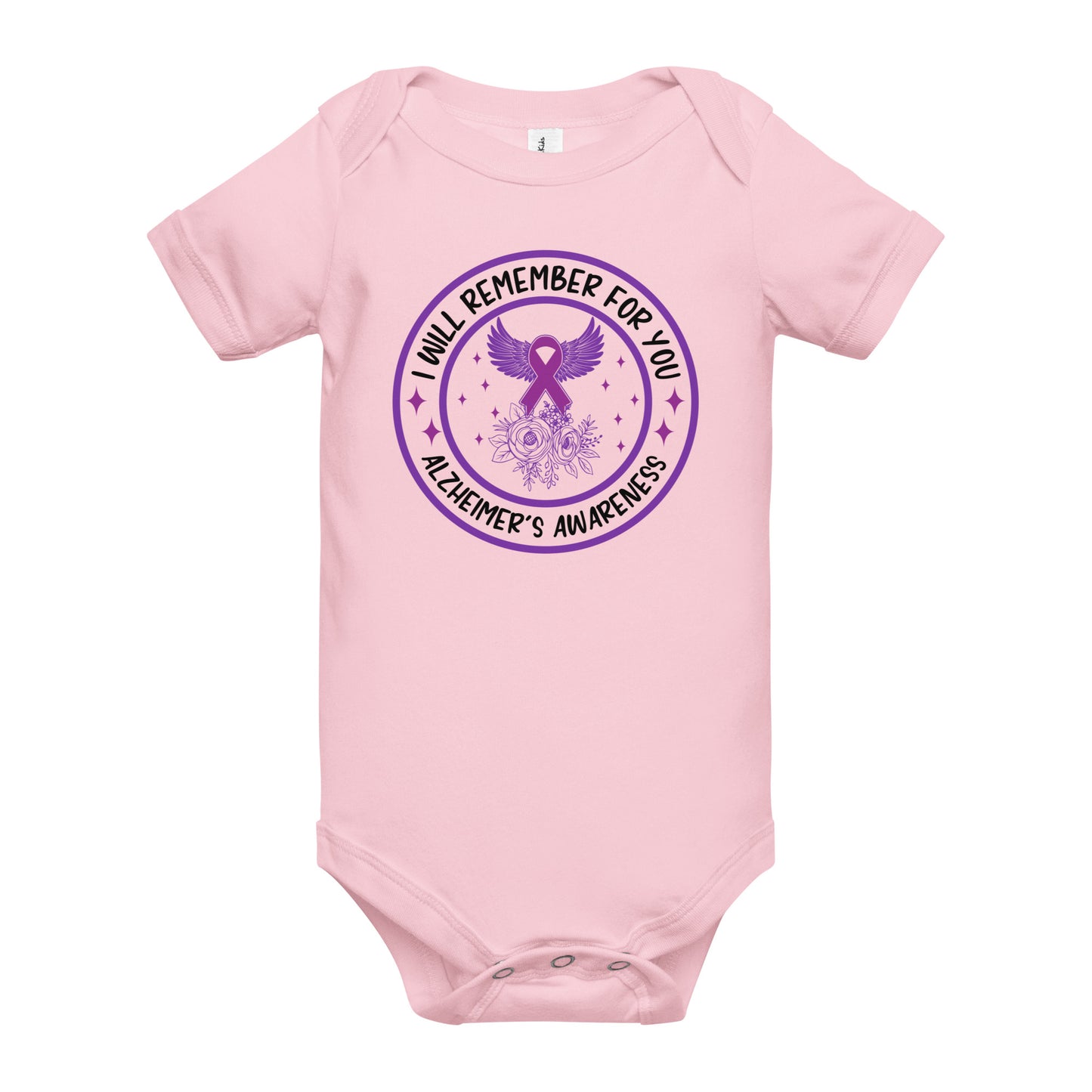 Alzheimer's Awareness Quality Cotton Bella Canvas Baby Onesie