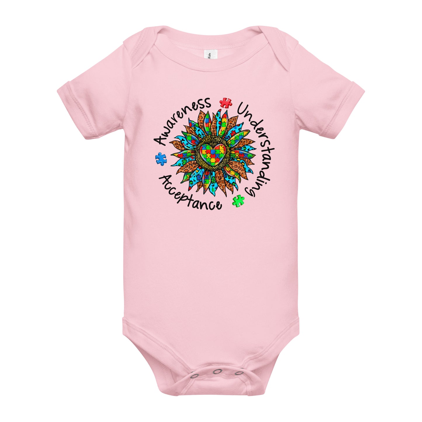 Autism Acceptance Together Quality Cotton Bella Canvas Baby Onesie