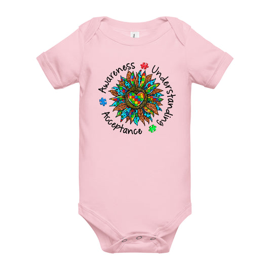 Autism Acceptance Together Quality Cotton Bella Canvas Baby Onesie