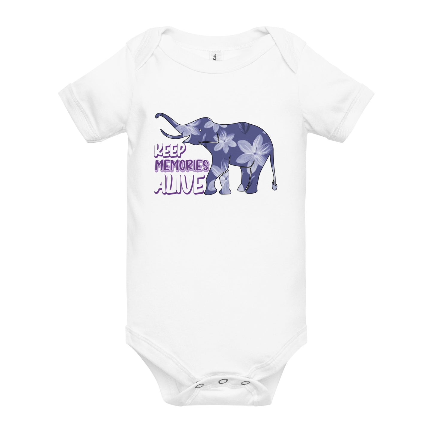 Alzheimer's Awareness Quality Cotton Bella Canvas Baby Onesie