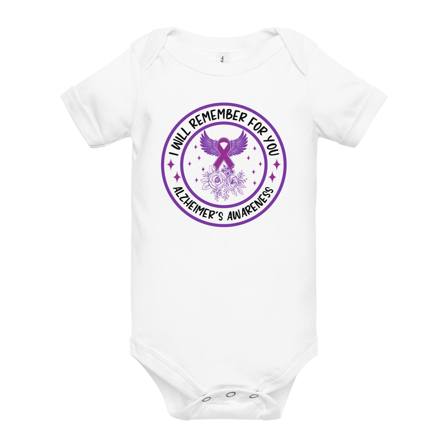 Alzheimer's Awareness Quality Cotton Bella Canvas Baby Onesie