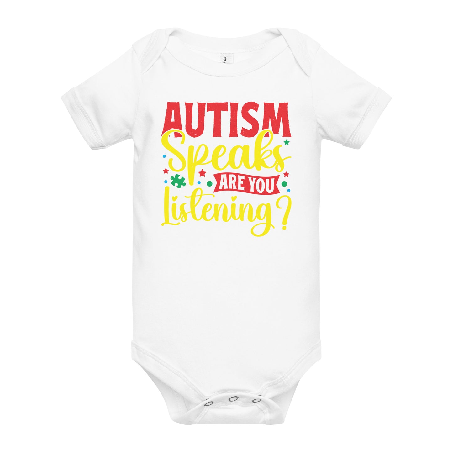 Autism Acceptance Together Quality Cotton Bella Canvas Baby Onesie