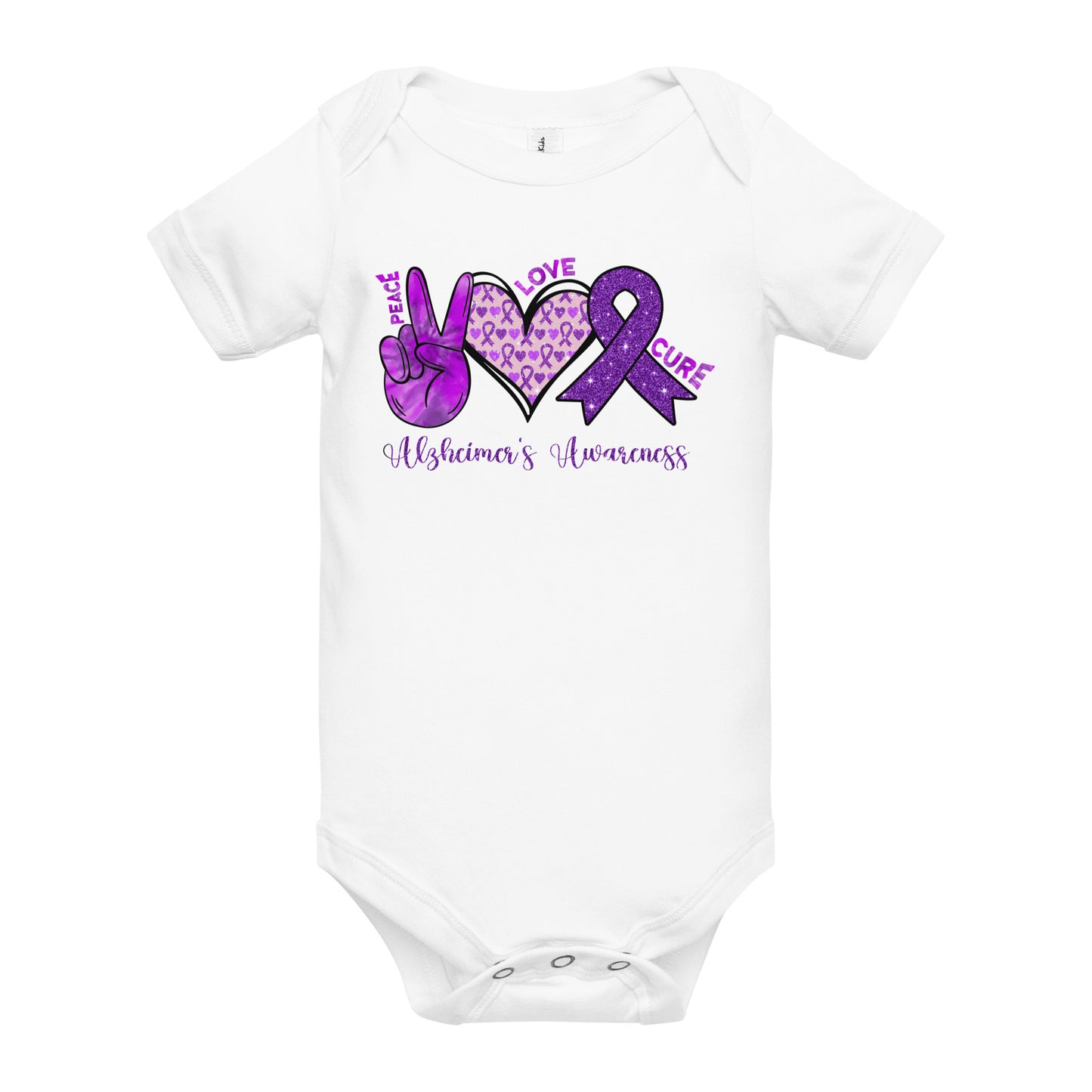 Alzheimer's Awareness Quality Cotton Bella Canvas Baby Onesie