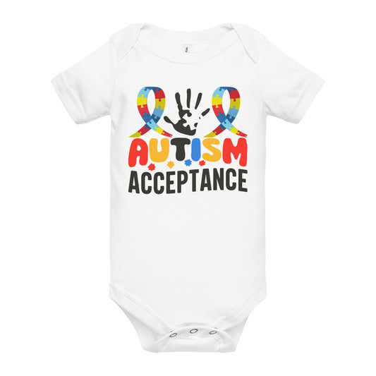 Autism Acceptance Together Quality Cotton Bella Canvas Baby Onesie