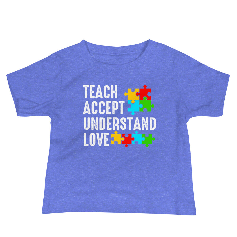 Autism Acceptance Together Quality Cotton Bella Canvas Baby T-Shirt