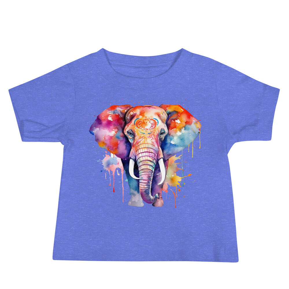 Watercolor Elephant Quality Cotton Bella Canvas Baby T-Shirt