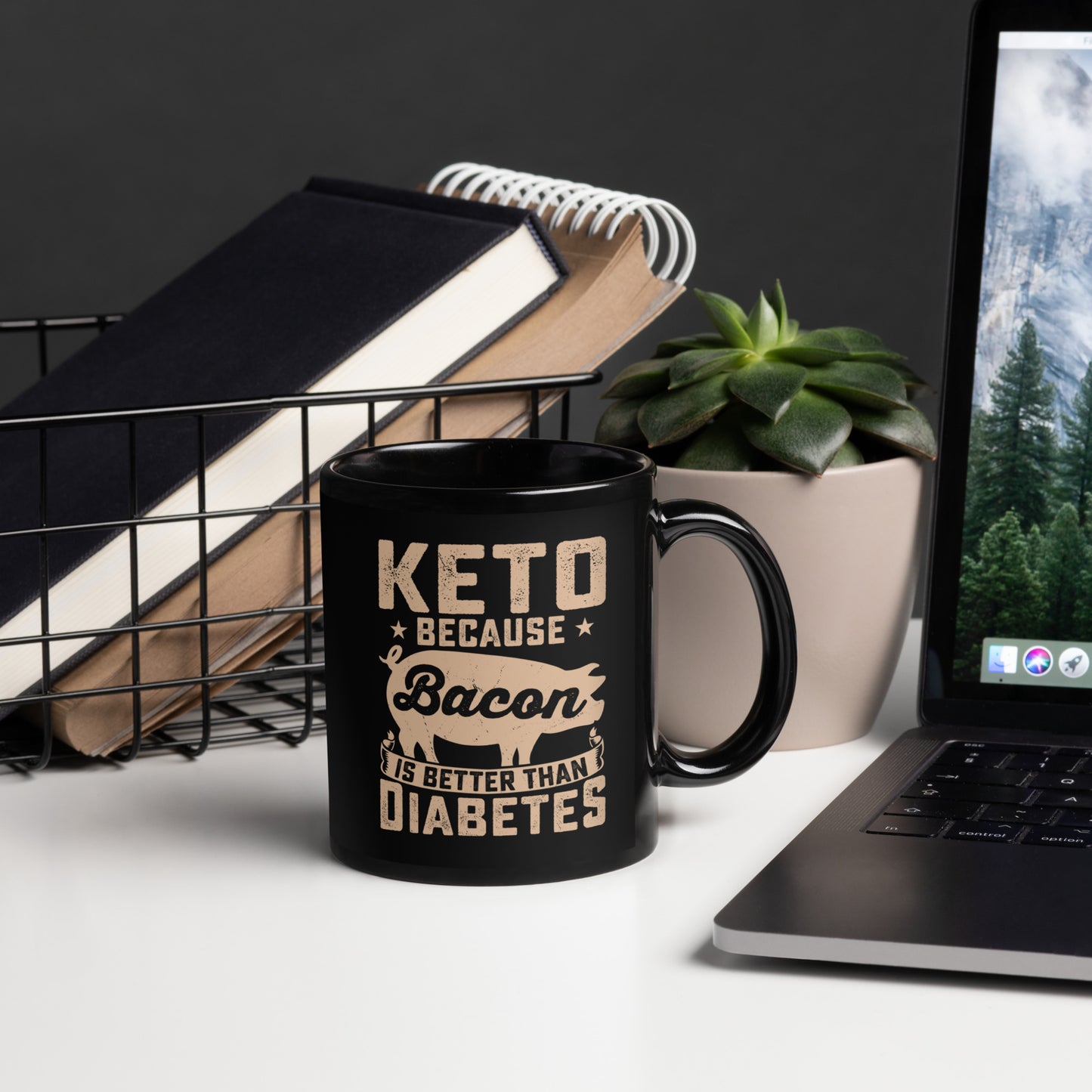 Keto Because Bacon is Better Than Diabetes Awareness Ceramic Coffee Mug