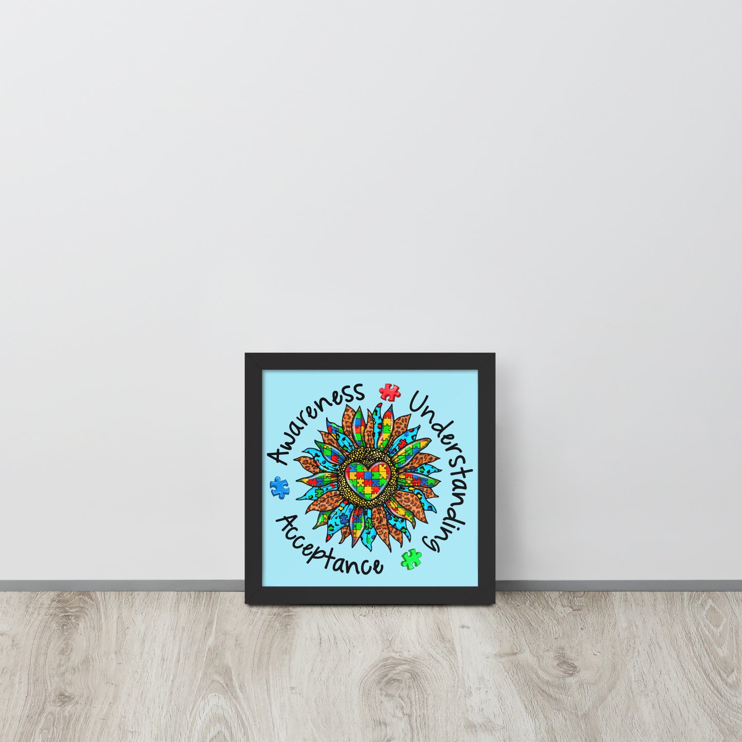 Autism Acceptance Together Wooden Framed Quality Print