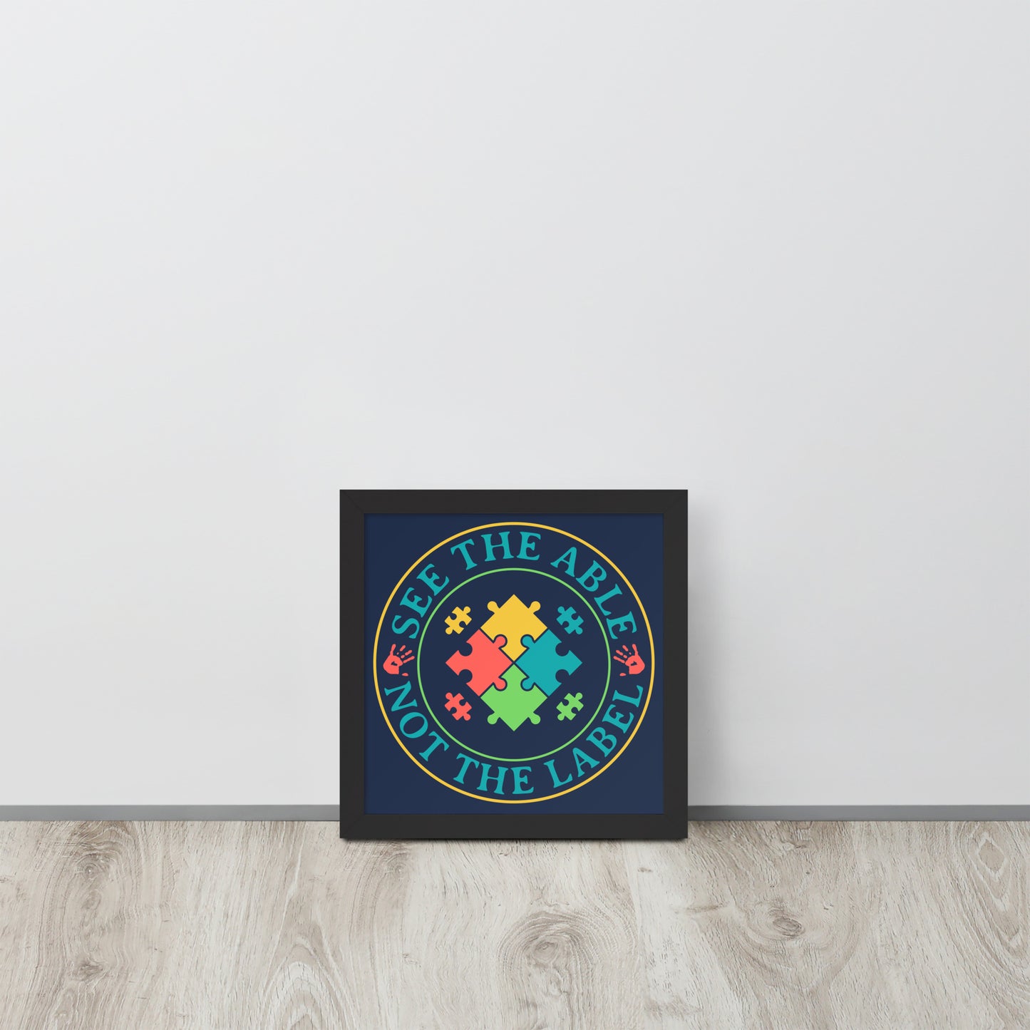 Autism Acceptance Together Wooden Framed Quality Print