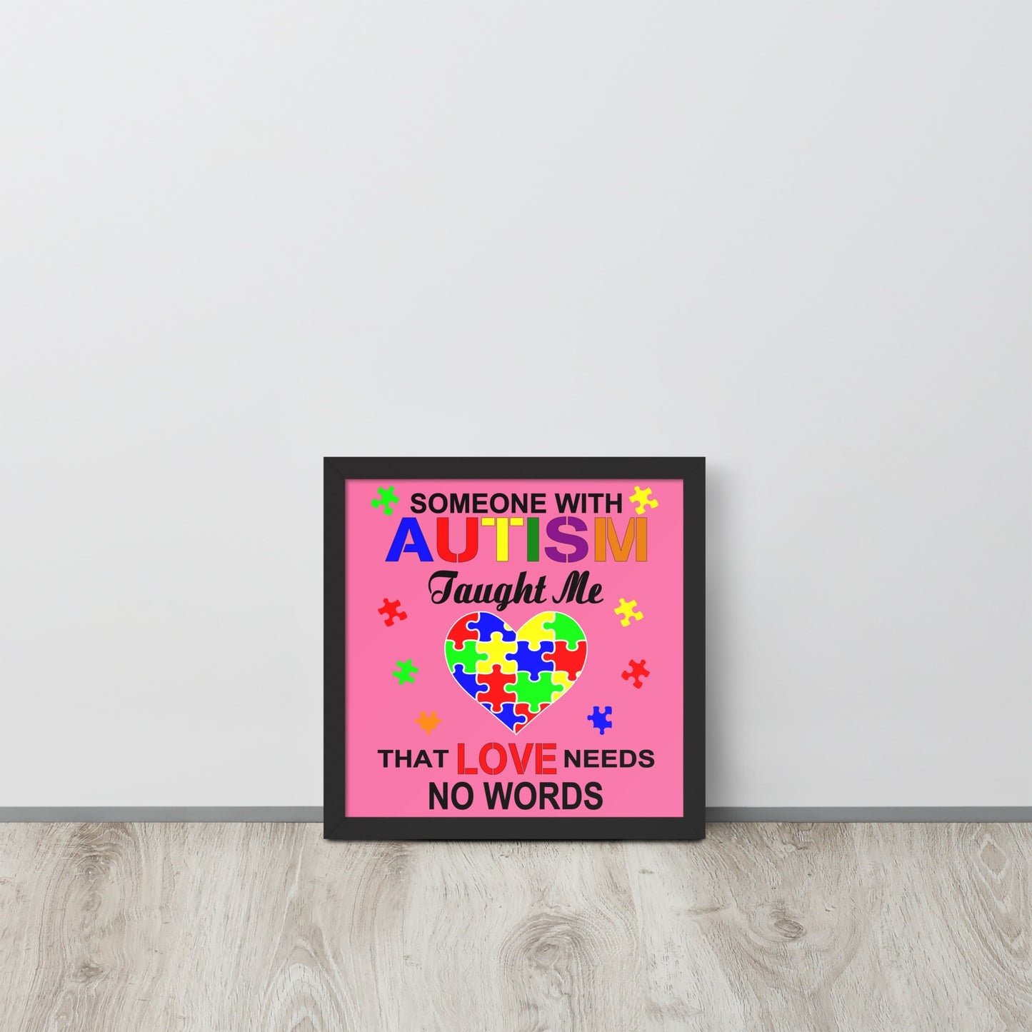 Autism Acceptance Together Wooden Framed Quality Print