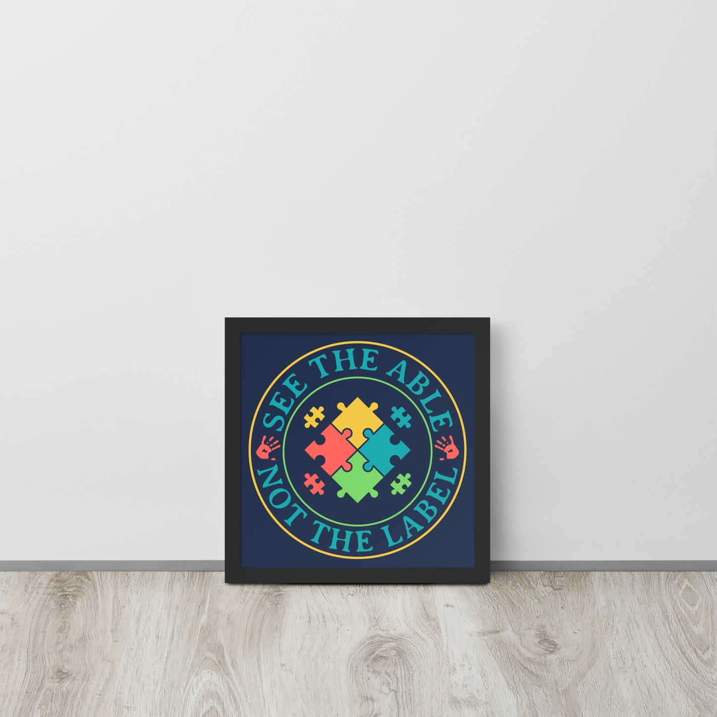 Autism Acceptance Together Wooden Framed Quality Print
