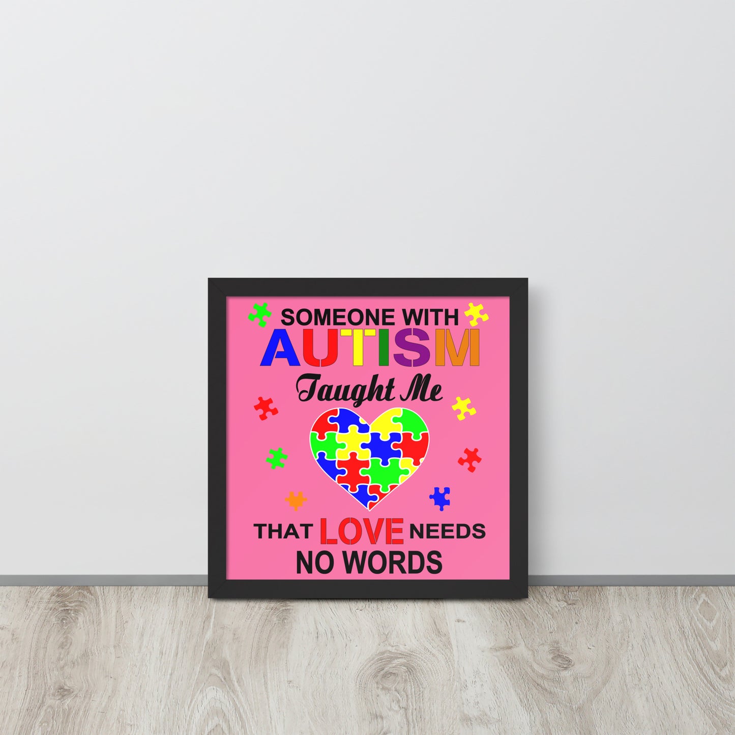 Autism Acceptance Together Wooden Framed Quality Print