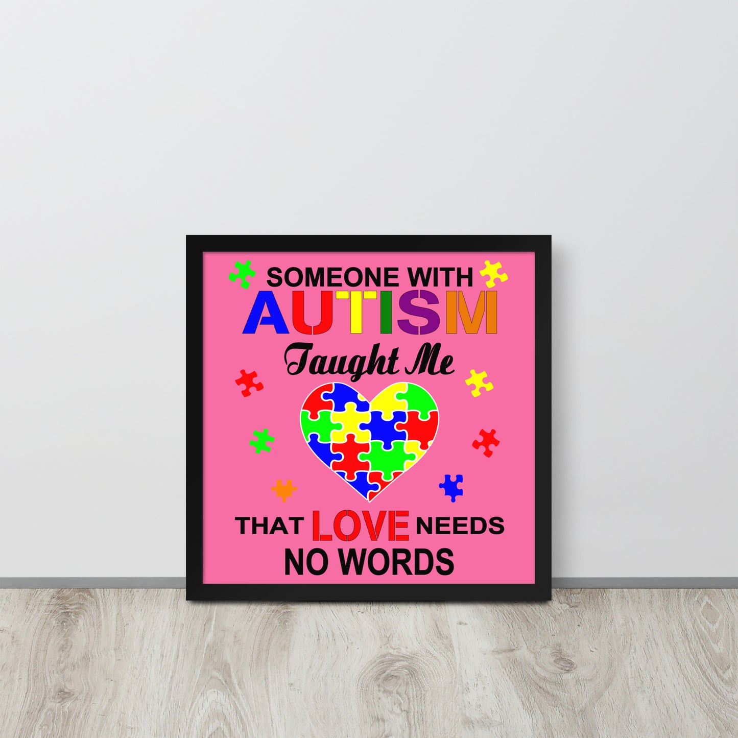 Autism Acceptance Together Wooden Framed Quality Print