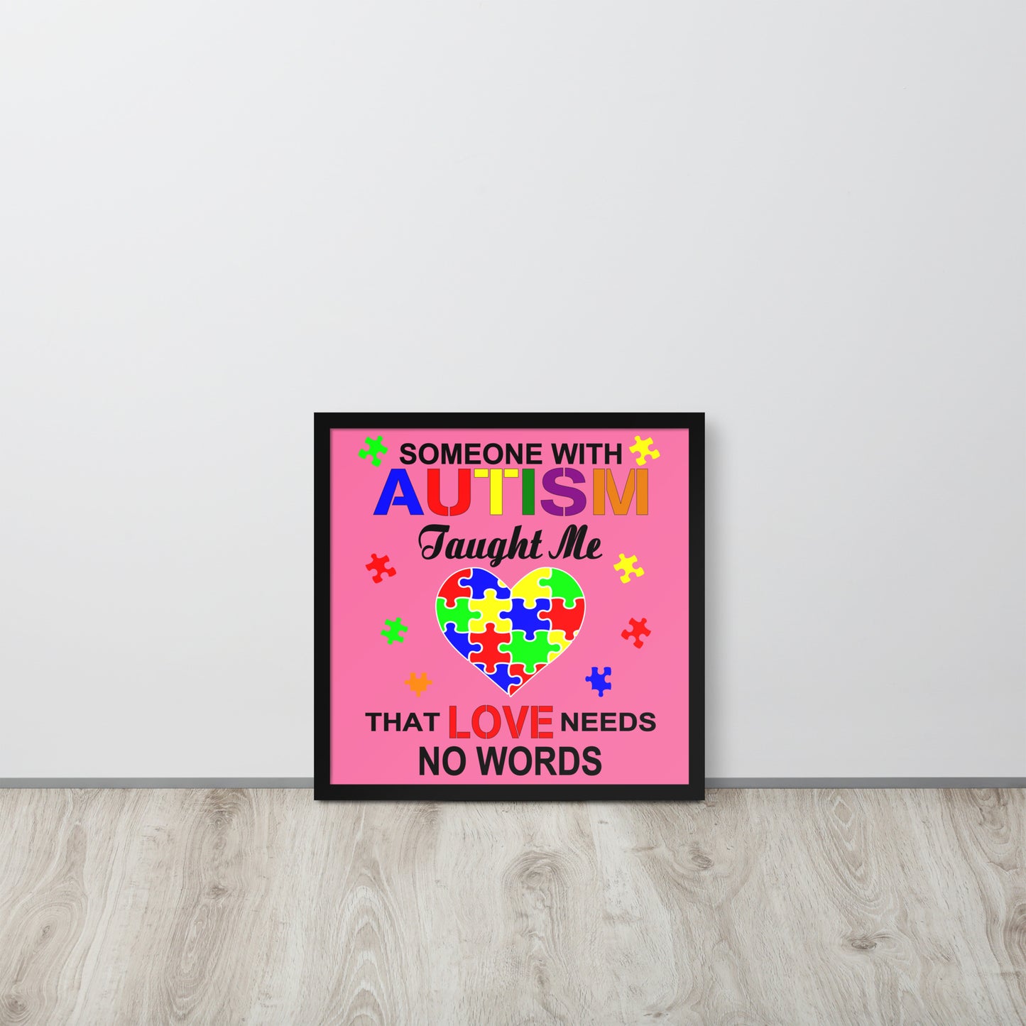 Autism Acceptance Together Wooden Framed Quality Print