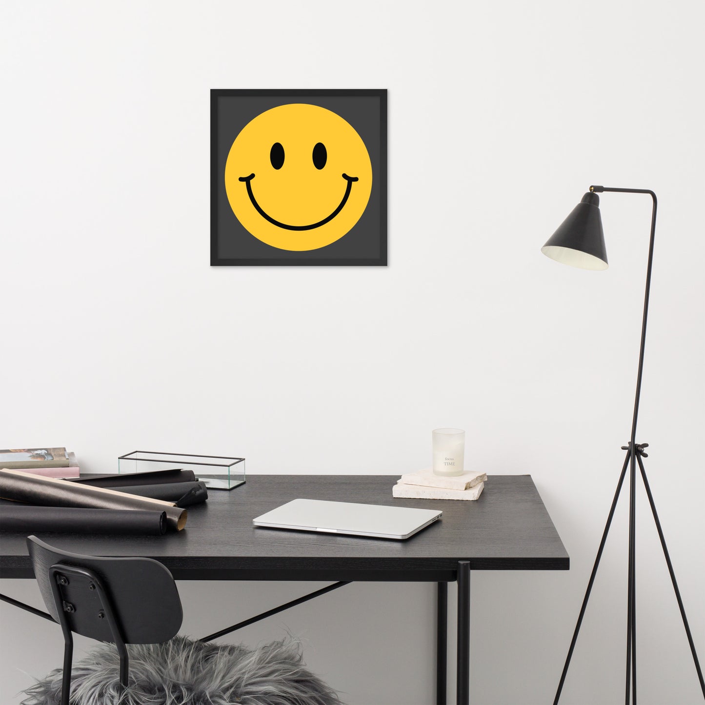 Smiley Face Wooden Framed Quality Print