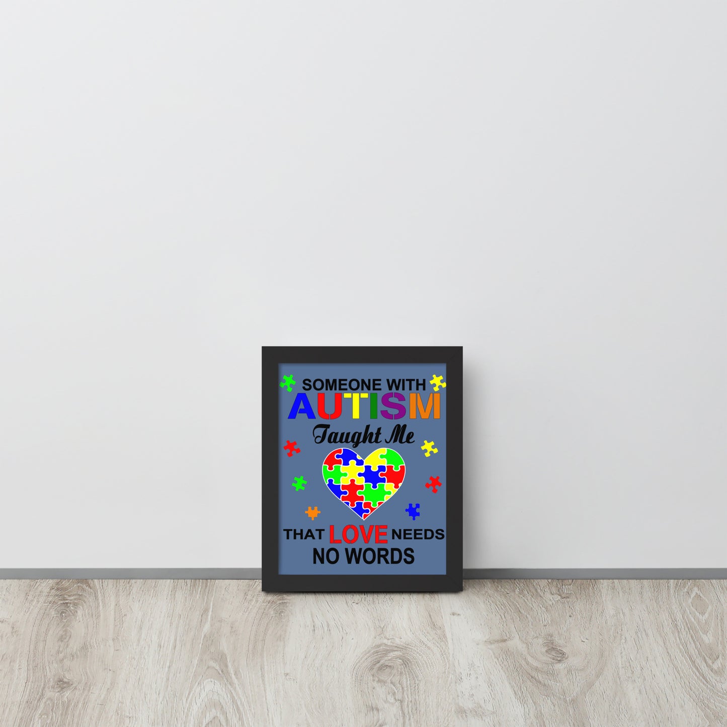 Autism Acceptance Together Wooden Framed Quality Print