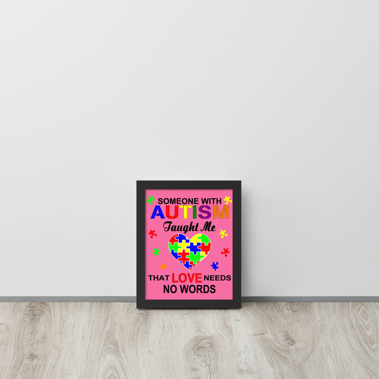 Autism Acceptance Together Wooden Framed Quality Print