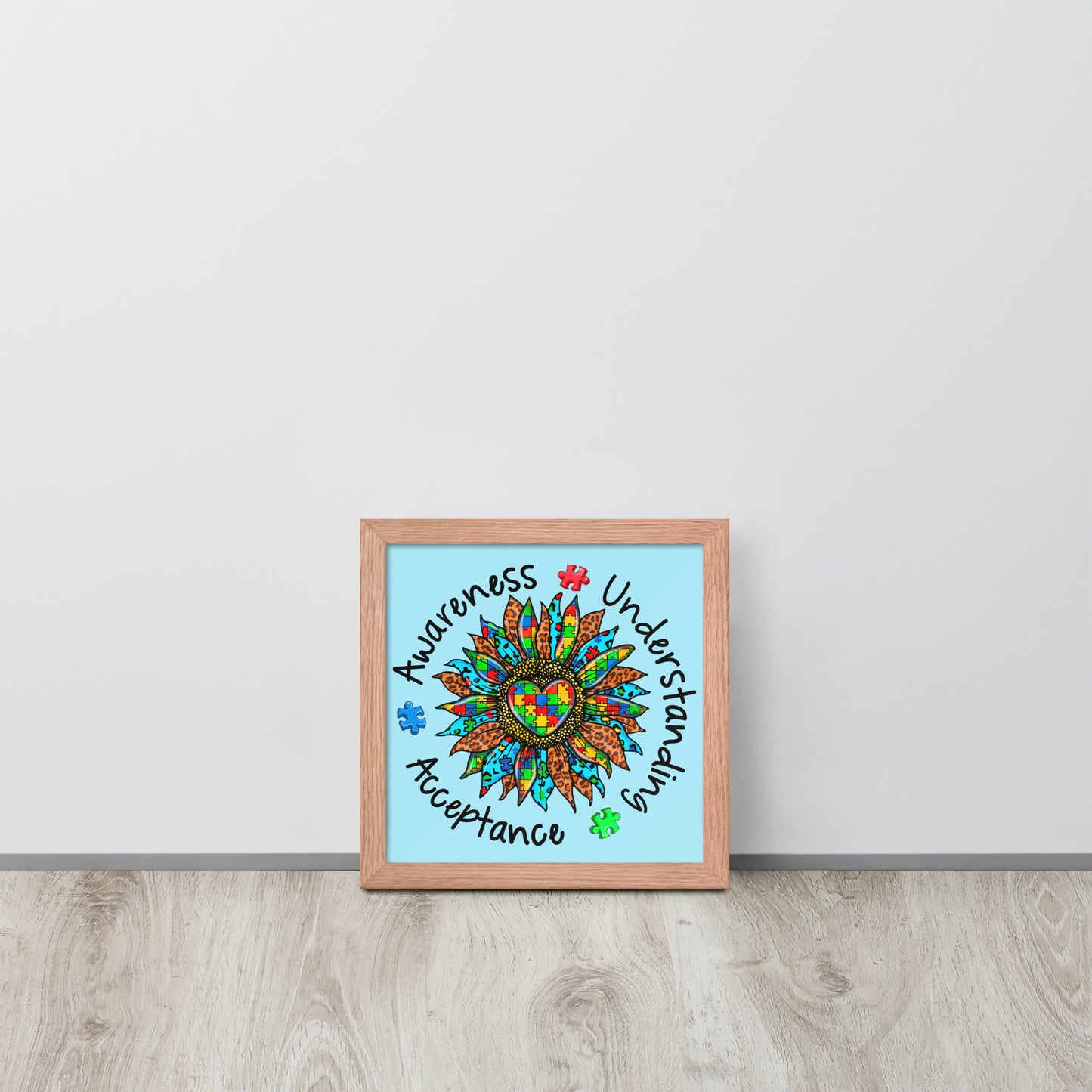 Autism Acceptance Together Wooden Framed Quality Print