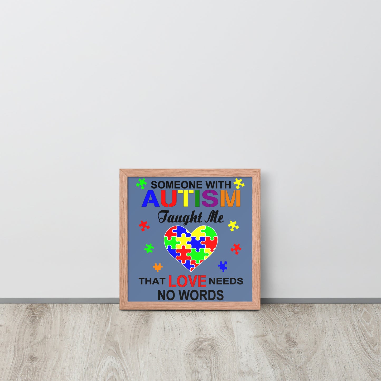 Autism Acceptance Together Wooden Framed Quality Print