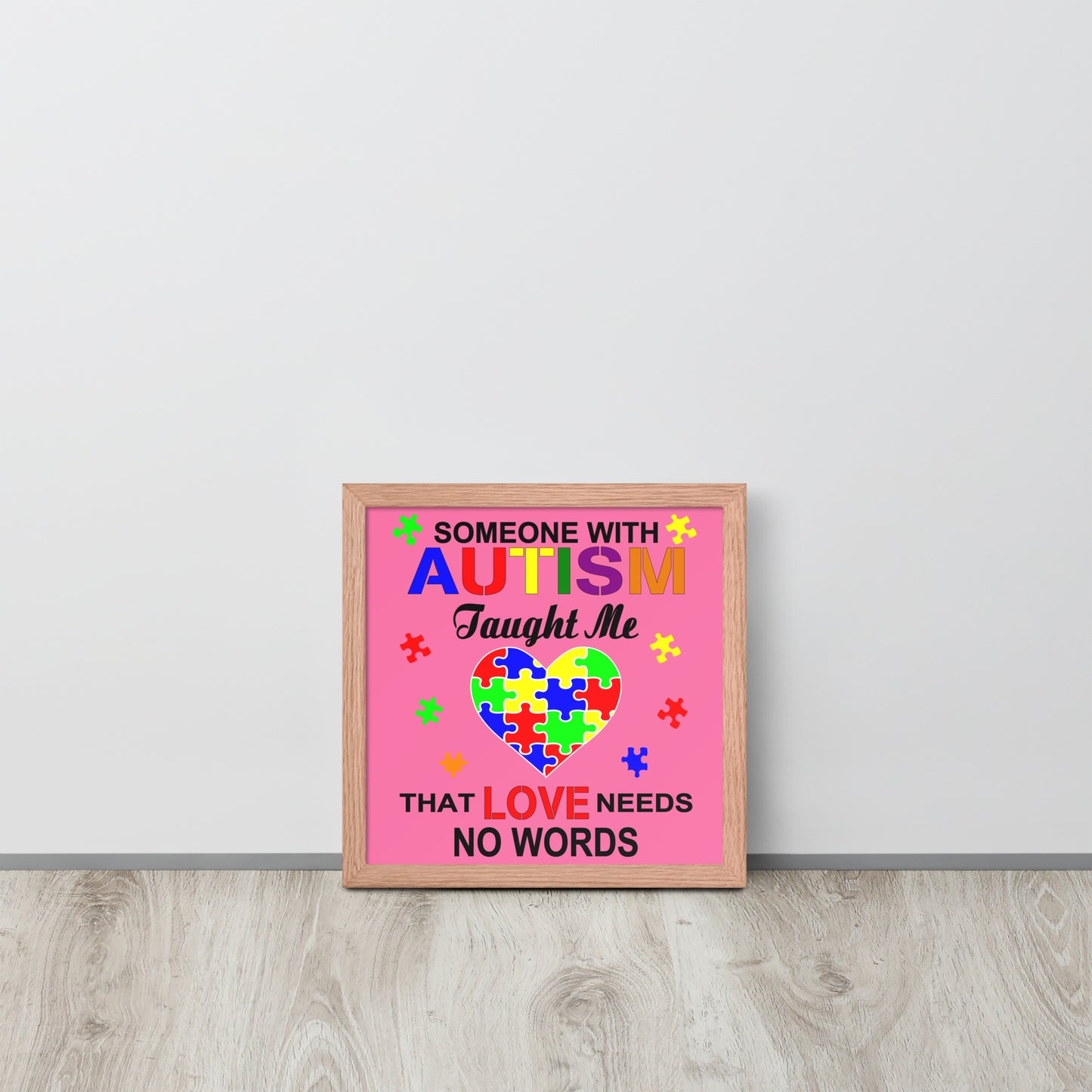 Autism Acceptance Together Wooden Framed Quality Print