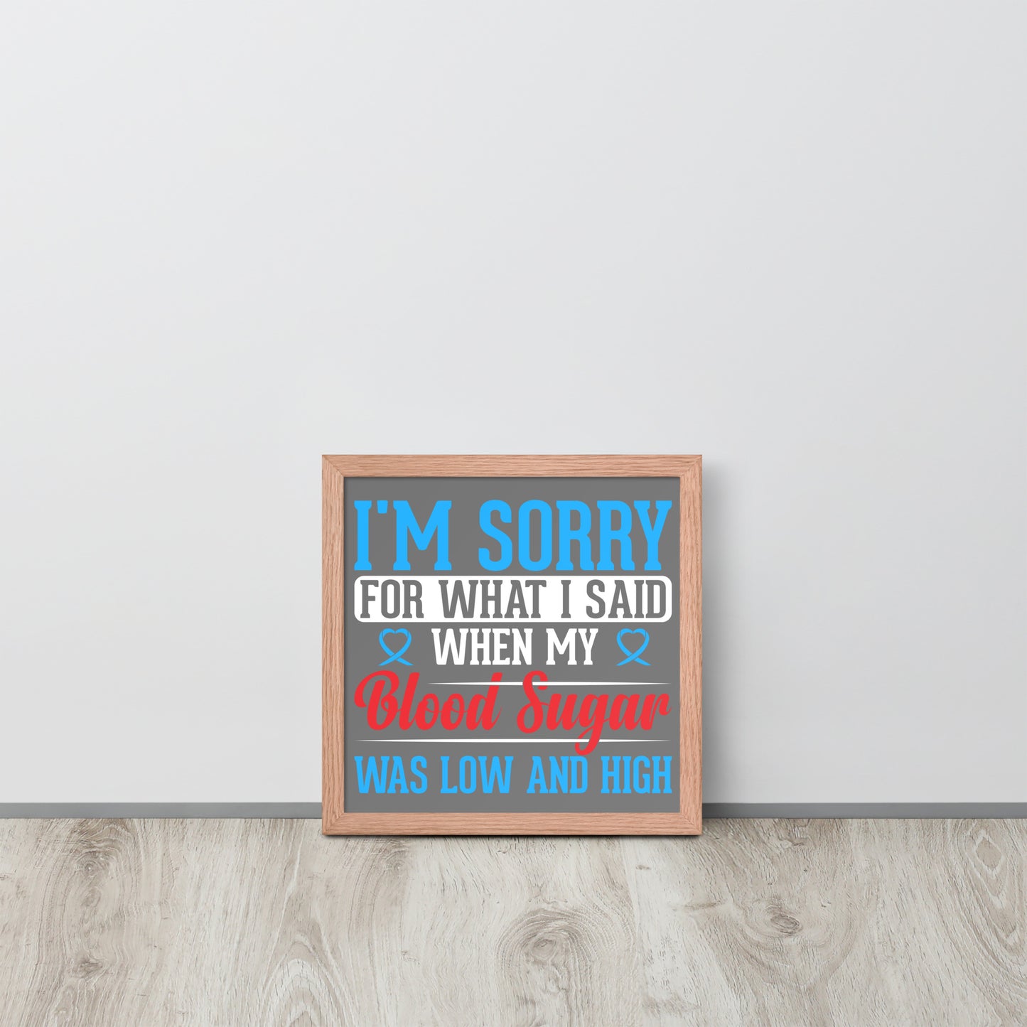 Diabetes Awareness Wooden Framed Quality Print