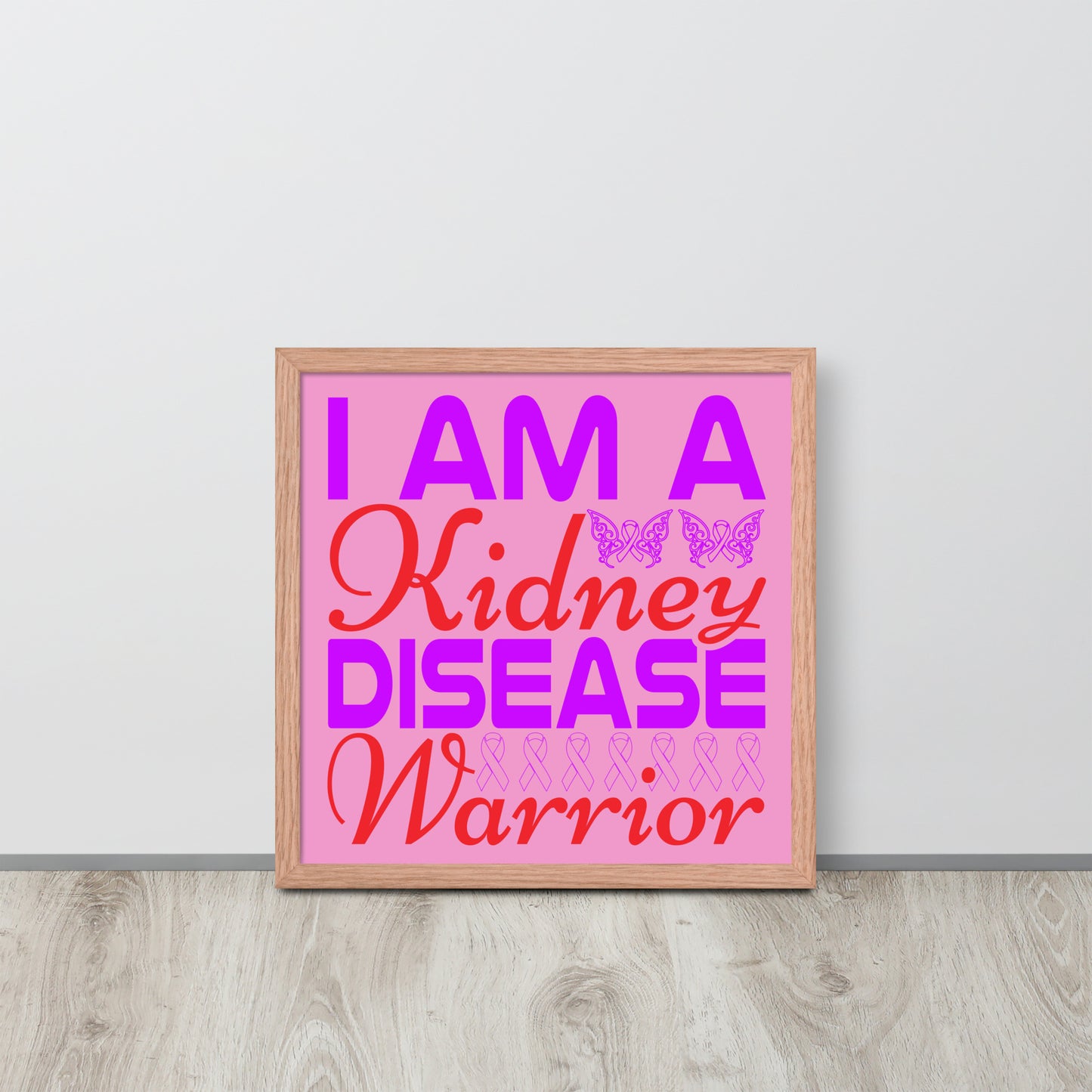 Kidney Awareness Wooden Framed Quality Print