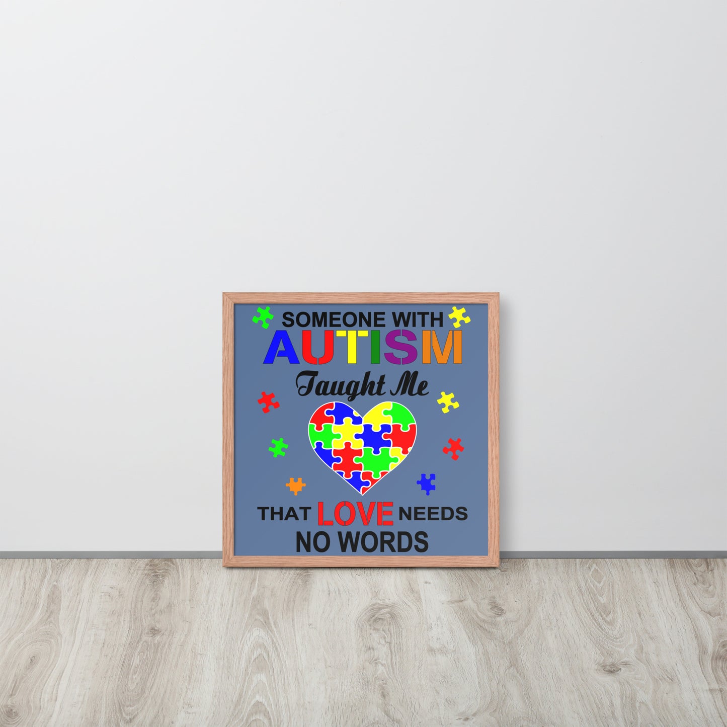 Autism Acceptance Together Wooden Framed Quality Print