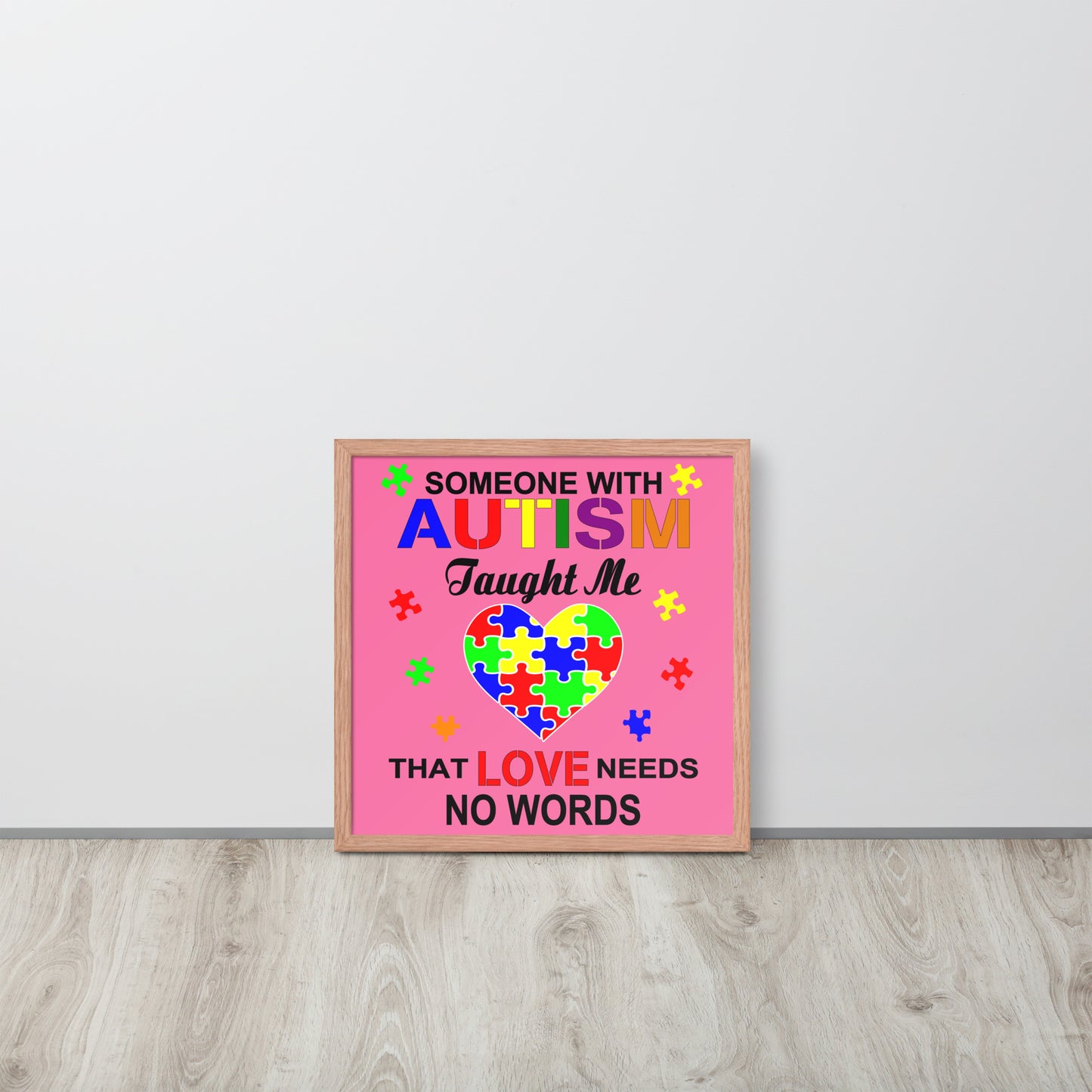 Autism Acceptance Together Wooden Framed Quality Print