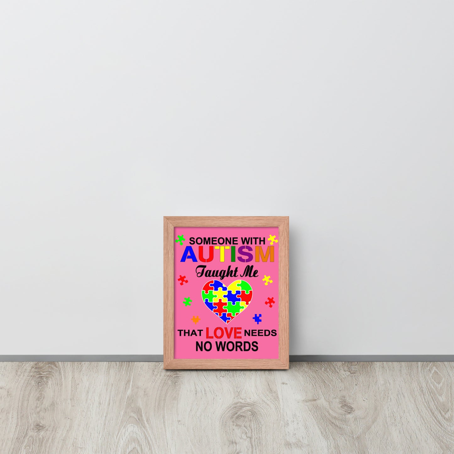 Autism Acceptance Together Wooden Framed Quality Print