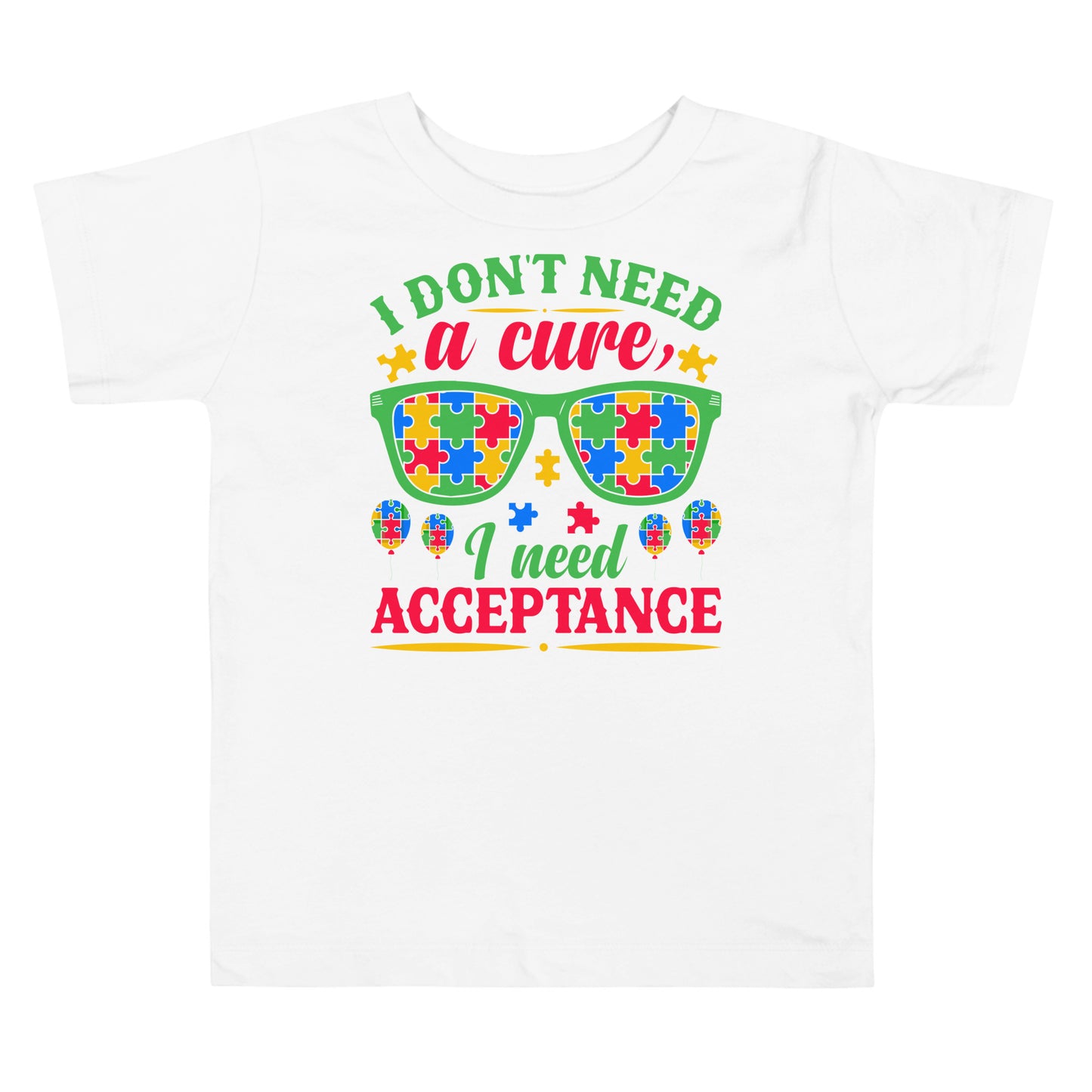 Autism Acceptance Together Quality Cotton Bella Canvas Toddler T-Shirt
