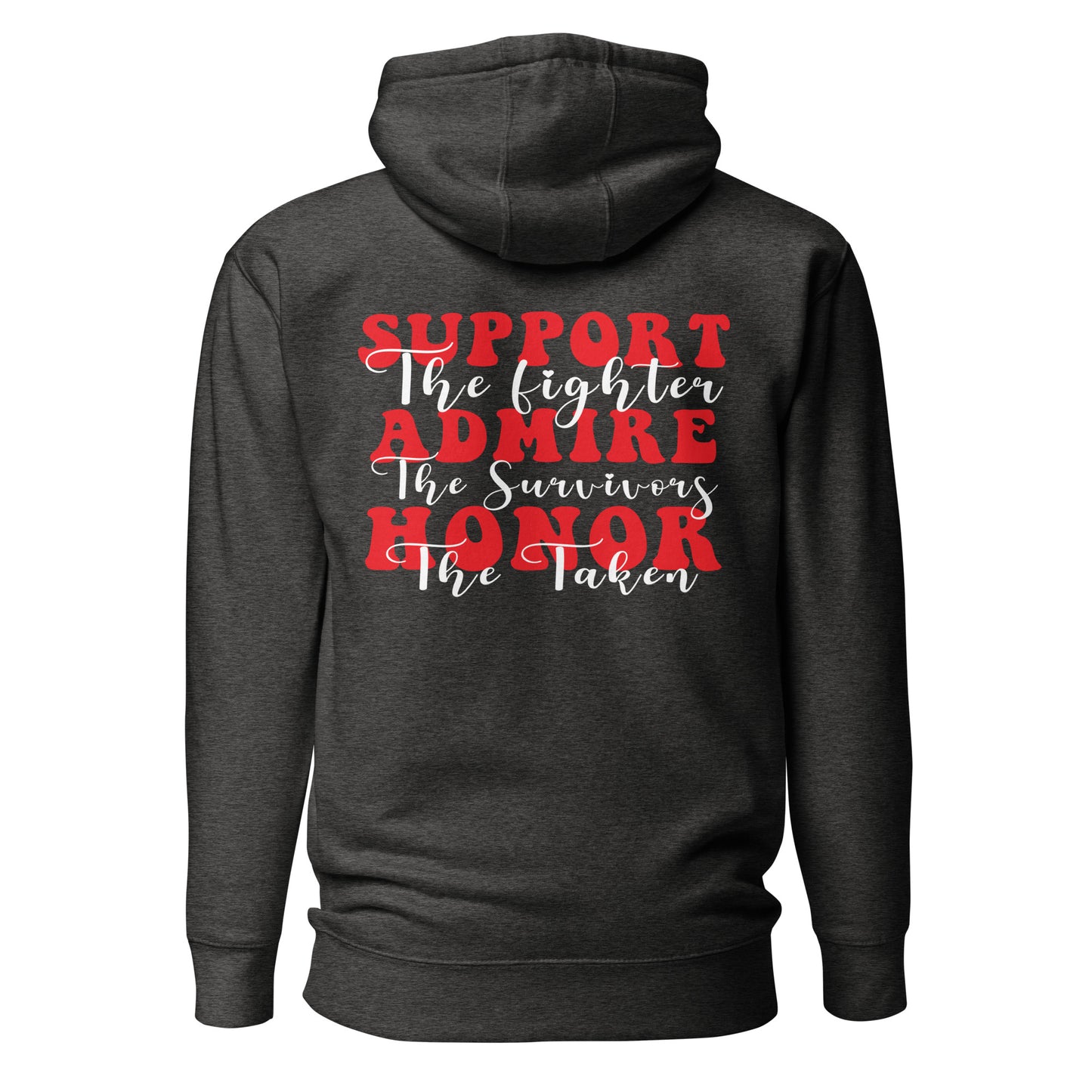 Support Admire Honor Heart Disease Awareness Quality Cotton Heritage Adult Hoodie
