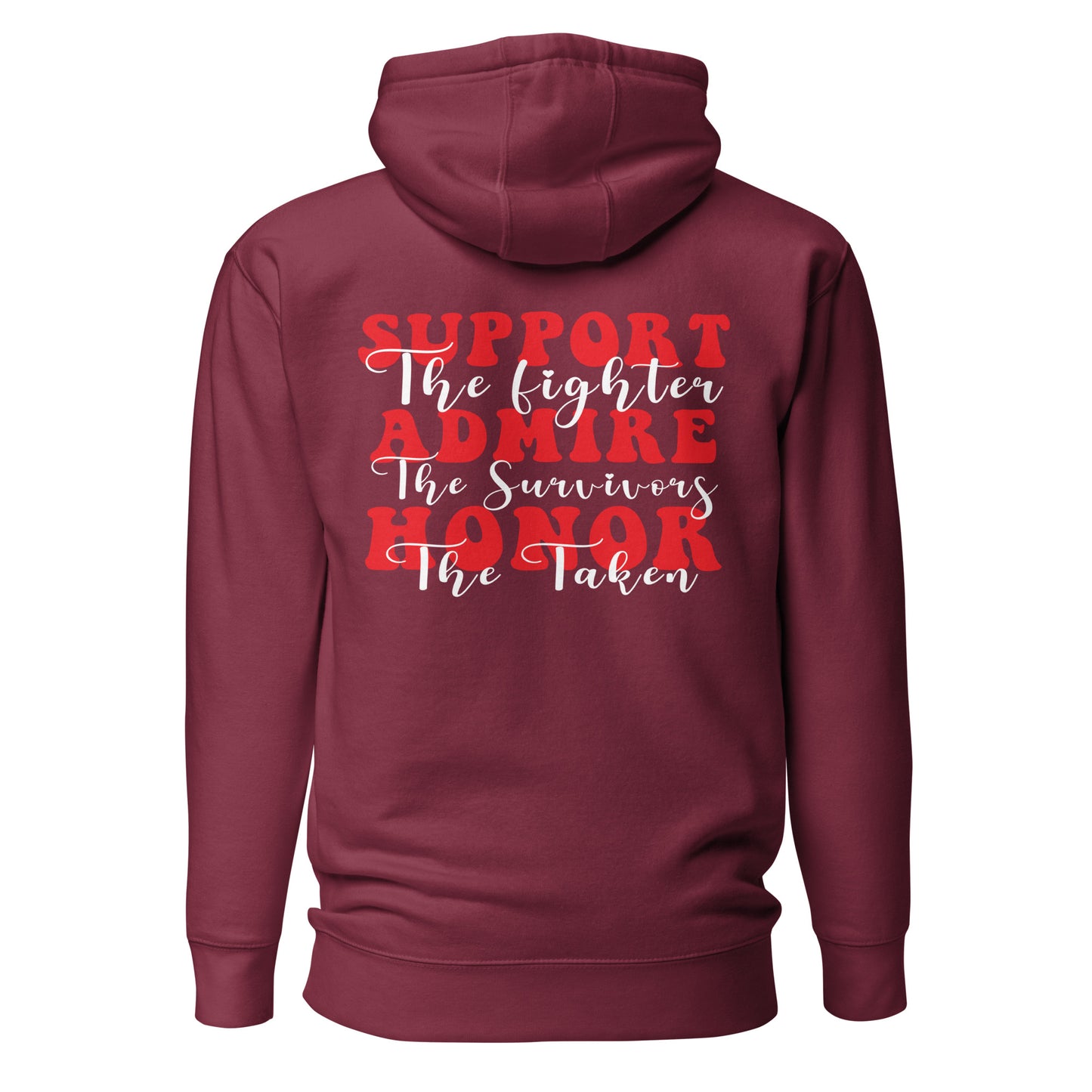 Support Admire Honor Heart Disease Awareness Quality Cotton Heritage Adult Hoodie
