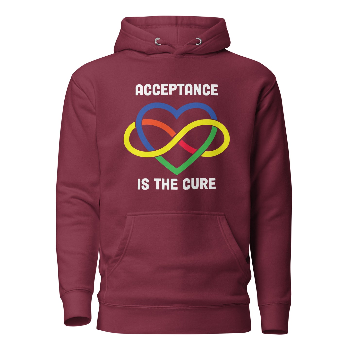 Autism Acceptance Together Quality Cotton Heritage Adult Hoodie