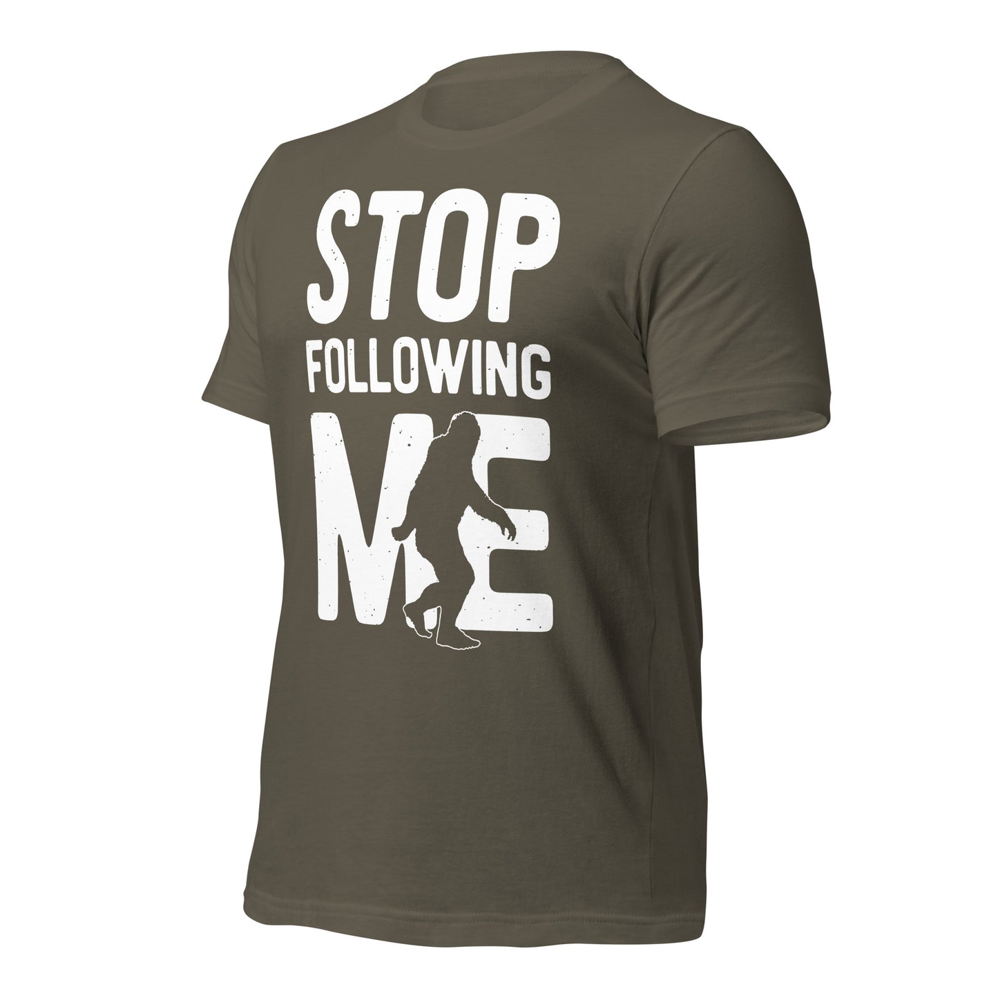Stop Following Me Funny Bigfoot/Sasquatch Bella Canvas Adult T-Shirt