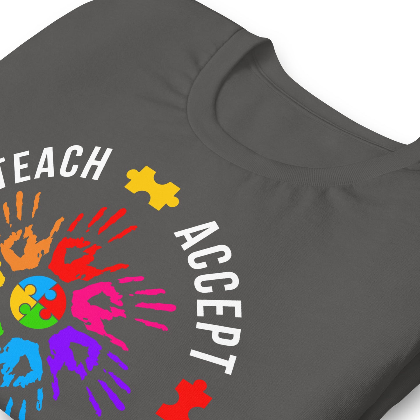 Teach Accept Understand Love Autism Bella Canvas Adult T-Shirt