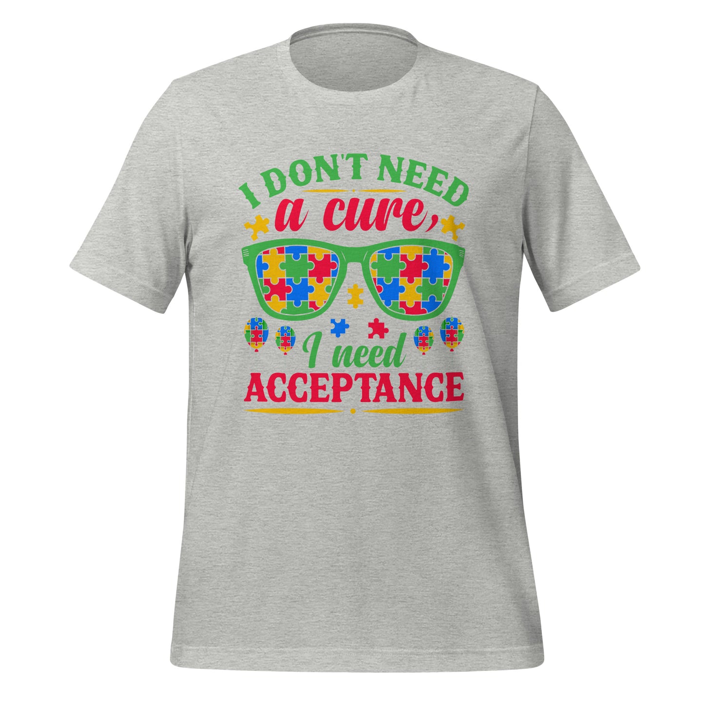 Autism Acceptance Together Quality Cotton Bella Canvas Adult T-Shirt