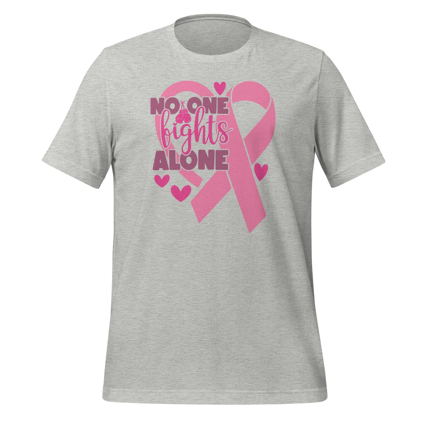 No Fights Alone Breast Cancer Awareness Bella Canvas Adult T-Shirt