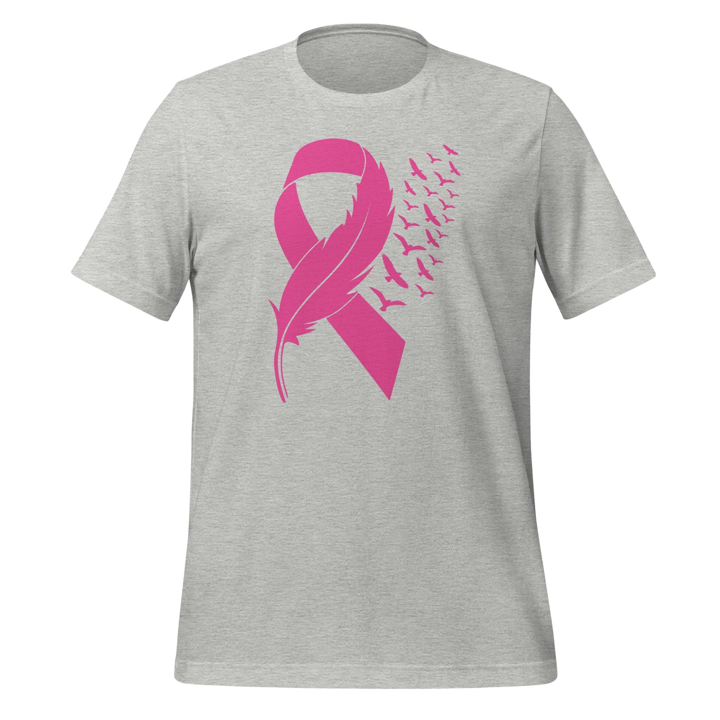 Breast Cancer Awareness Feather Ribbon Bella Canvas Adult T-Shirt