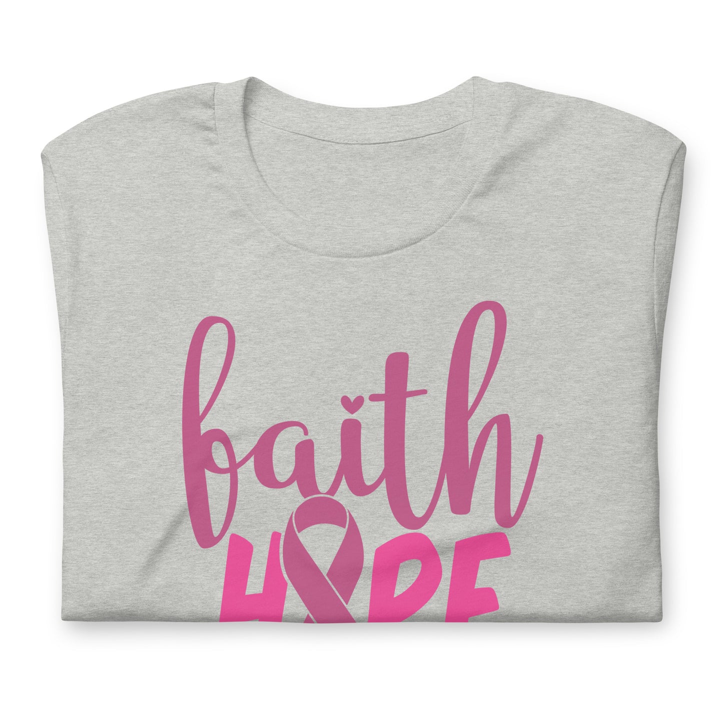 Faith Hope Love Breast Cancer Awareness Bella Canvas Adult T-Shirt